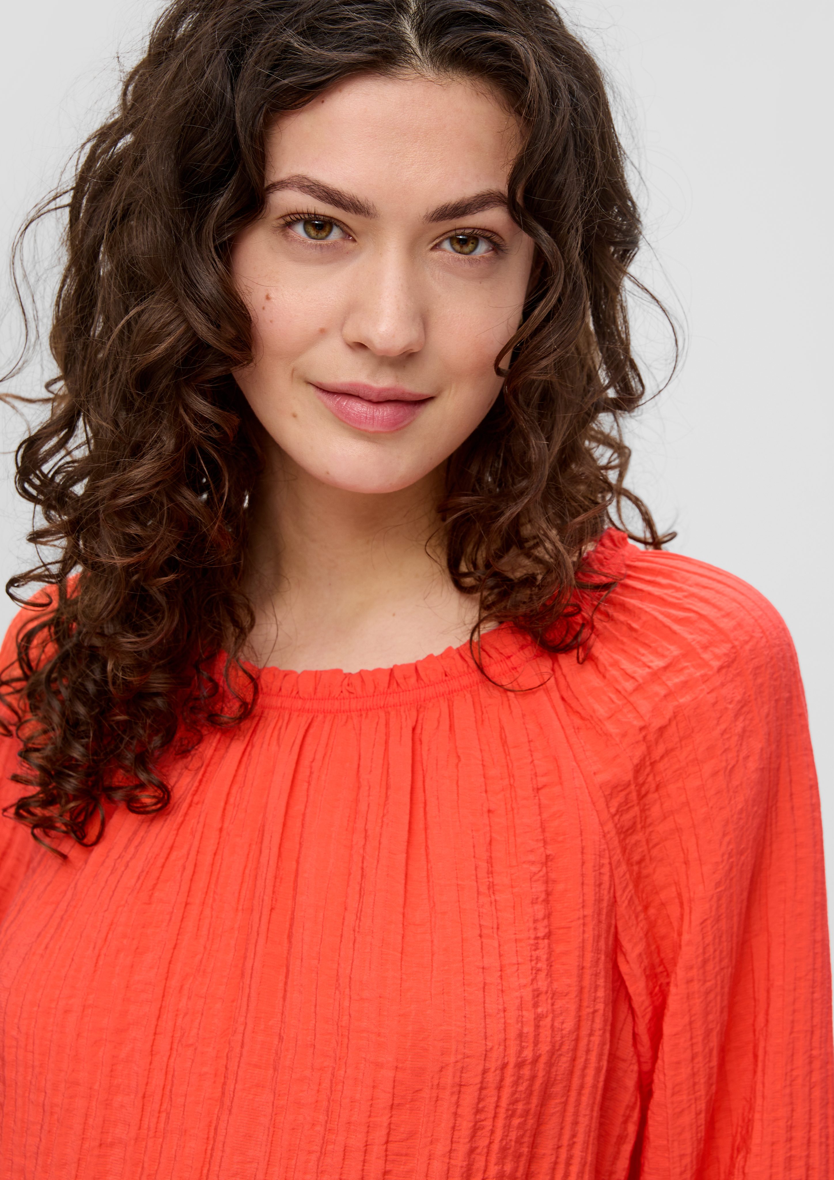 s.Oliver Kurzarmbluse Off-Shoulder-Bluse aus Viskosemix Raffung günstig online kaufen
