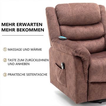 autolock Massagesessel Power Elektrischer Massagelift-Liegestuhl für ältere Menschen, mit Wärme und Vibration Bewegungs Liegemechanismus Stoffsofa