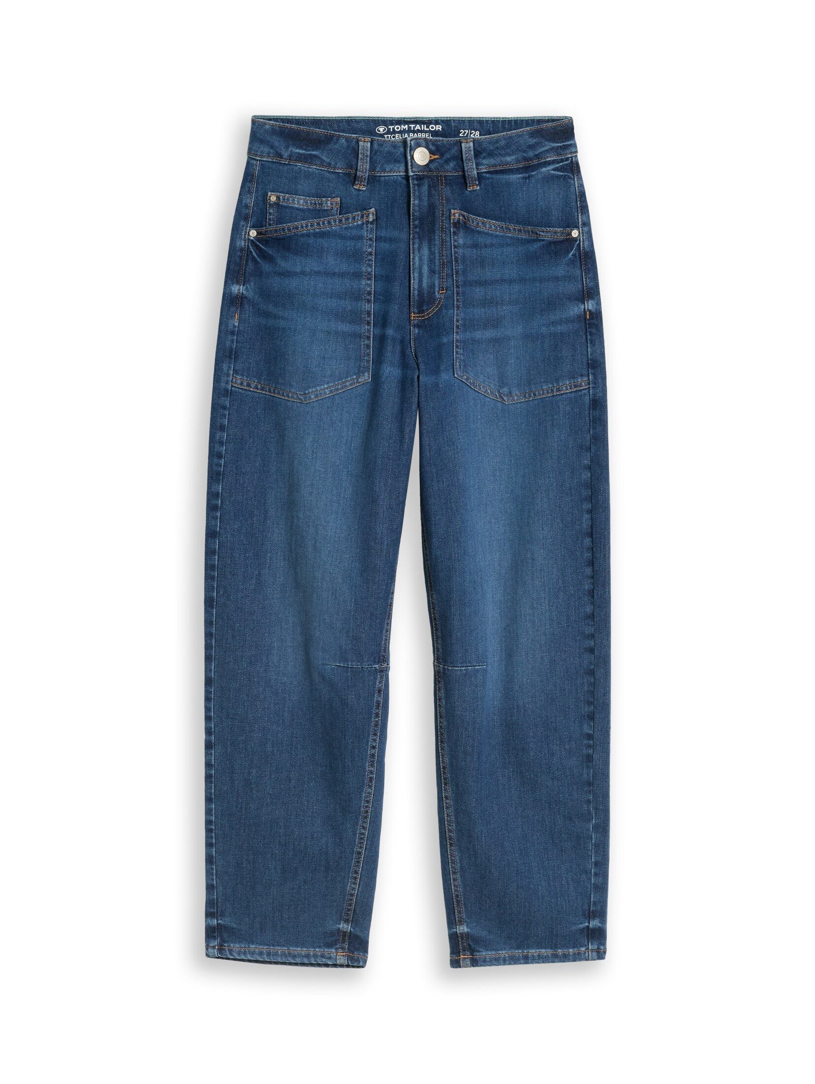 TOM TAILOR Weite Jeans Jeanshosen TTCELIA BARREL Jeans mit aufgesetzten Taschen – Bild 3 von 5