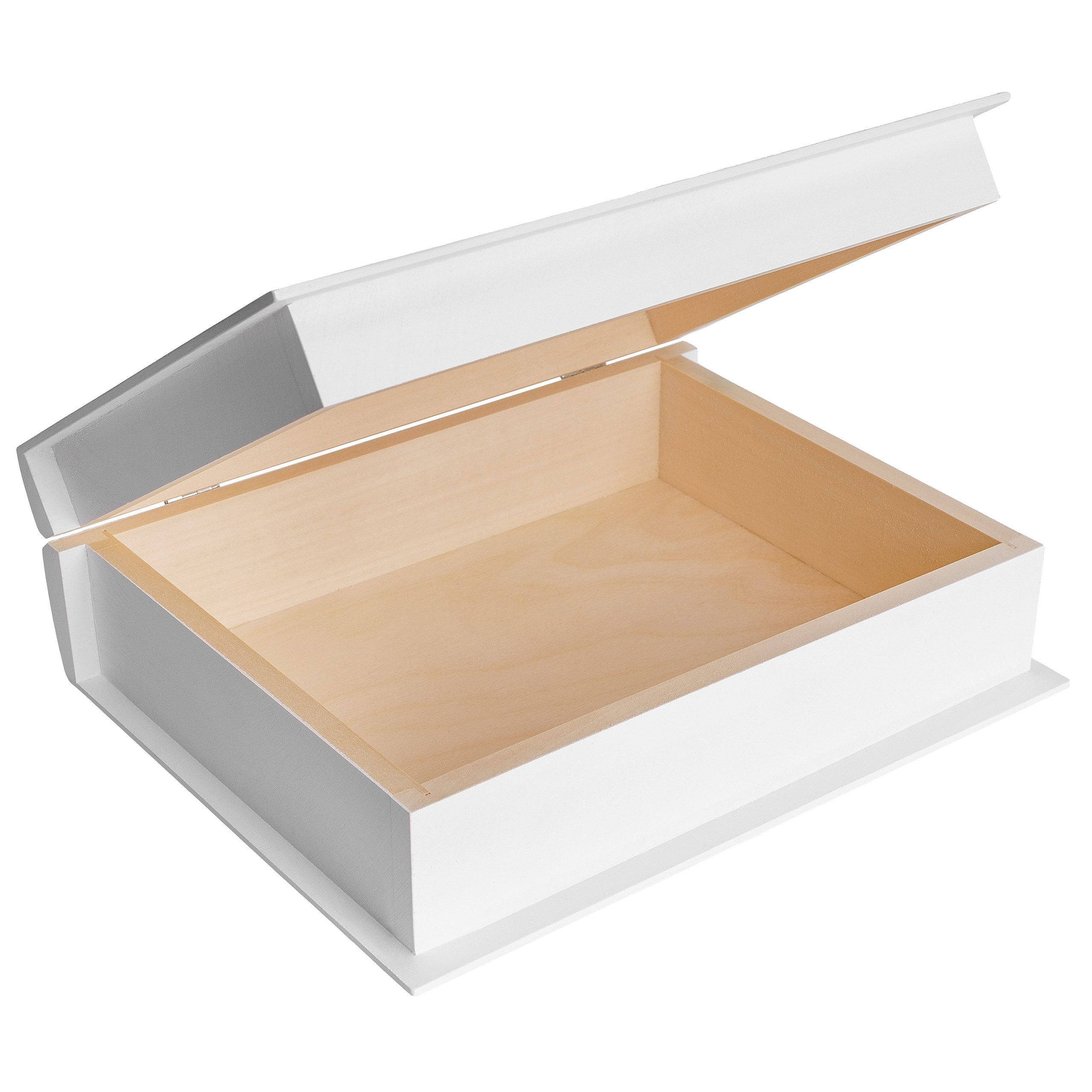 Creative Deco Holzkiste Buchbox Holzkiste mit Deckel, 24 x 19 x 7,5 cm Schatulle