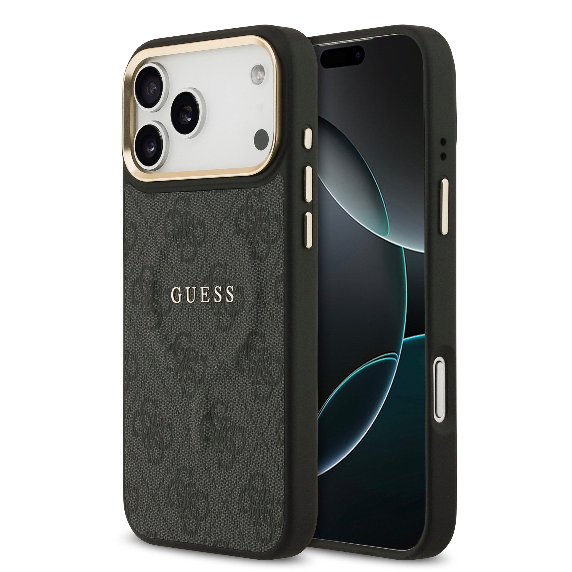 Guess Handyhülle GUESS Case für iPhone 17 Pro Max Goldrahmen Magsafe Handyhülle Cover S