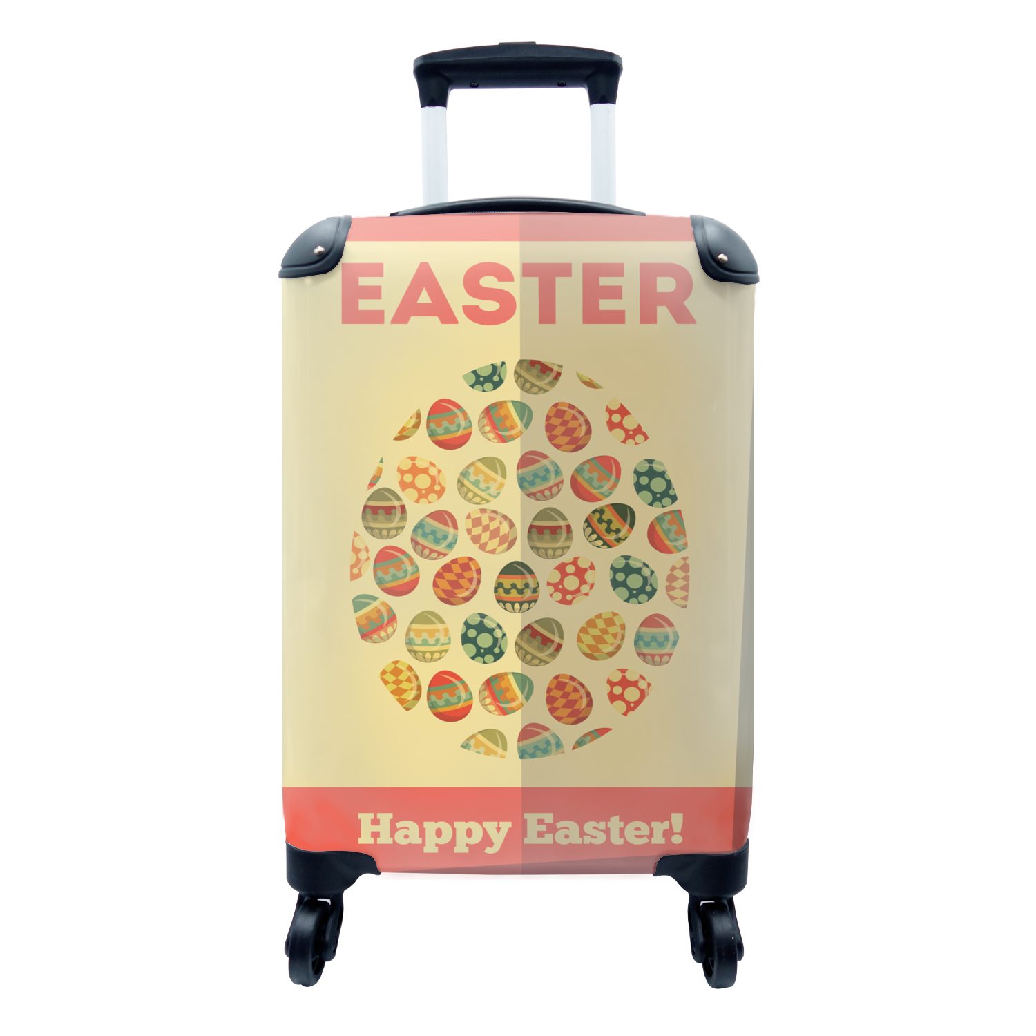 MuchoWow Handgepäckkoffer Zitate - Ostern - Frohe Ostern! - Ostereier - Ostern, 4 Rollen, Reisetasche mit rollen, Handgepäck für Ferien, Trolley, Reisekoffer