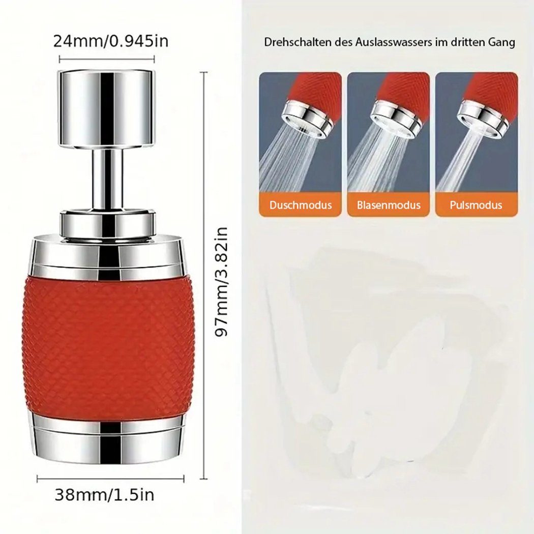 Rot TUABUR Anti-Spritz-Wasserhahn-Booster Ersatz, Küchenarmaturkopf, Küchenarmatur