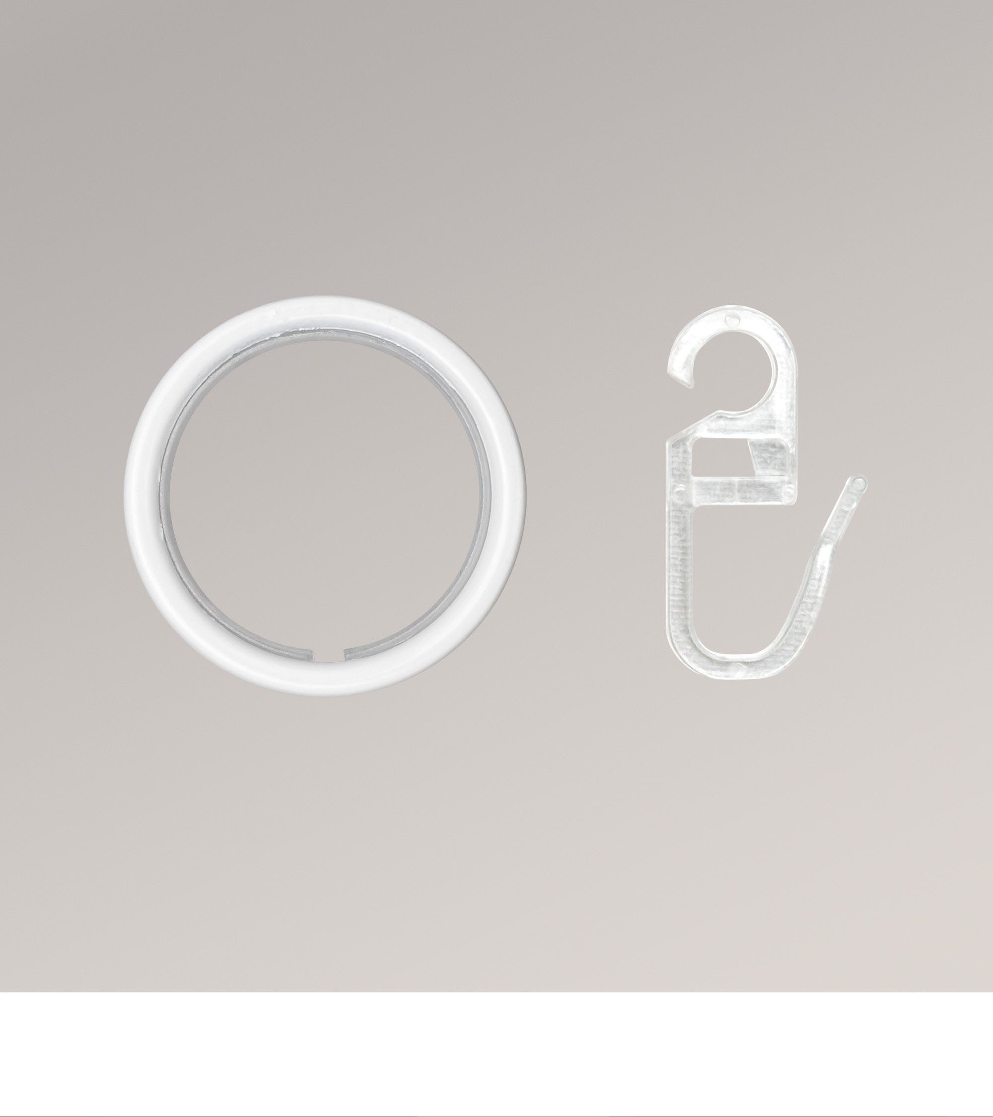 LYSEL® Sichtschutzbefestigung Gardinenringe m. Gleiteinlage für 20mm, (1-tlg)