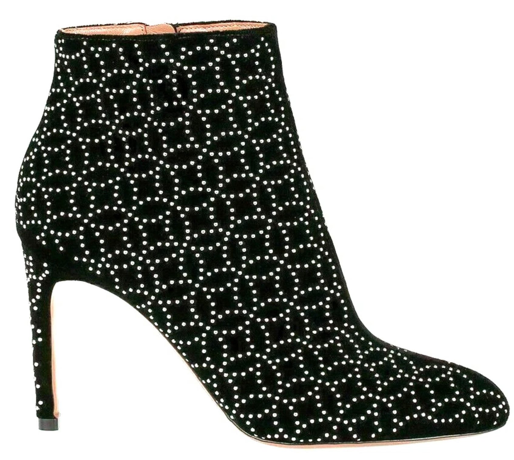 ALAÏA PARIS Velvet Studded Boots Stiefeletten mit Nietenbesatz Ankleboots klare Linien, perfekte Schnitte, feminine Silhouetten