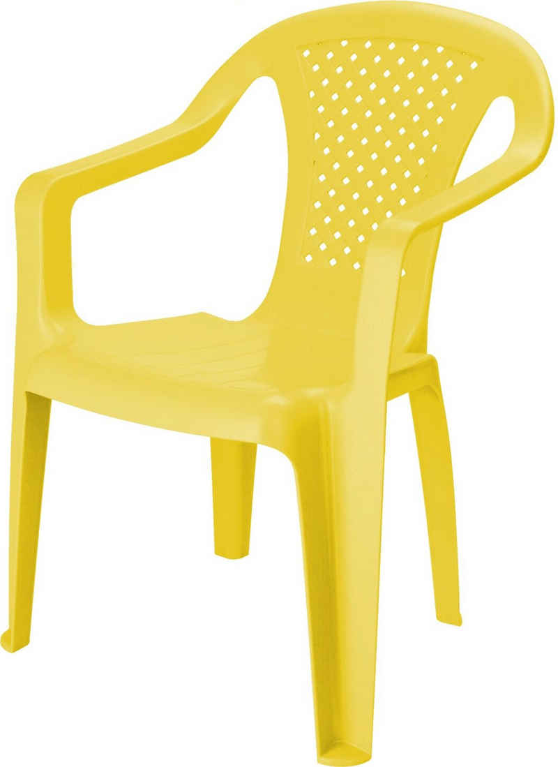 Progarden Kinderstuhl Gelb (1 St), Stuhl, Stapelbar, Gartenstuhl, Kunststoff