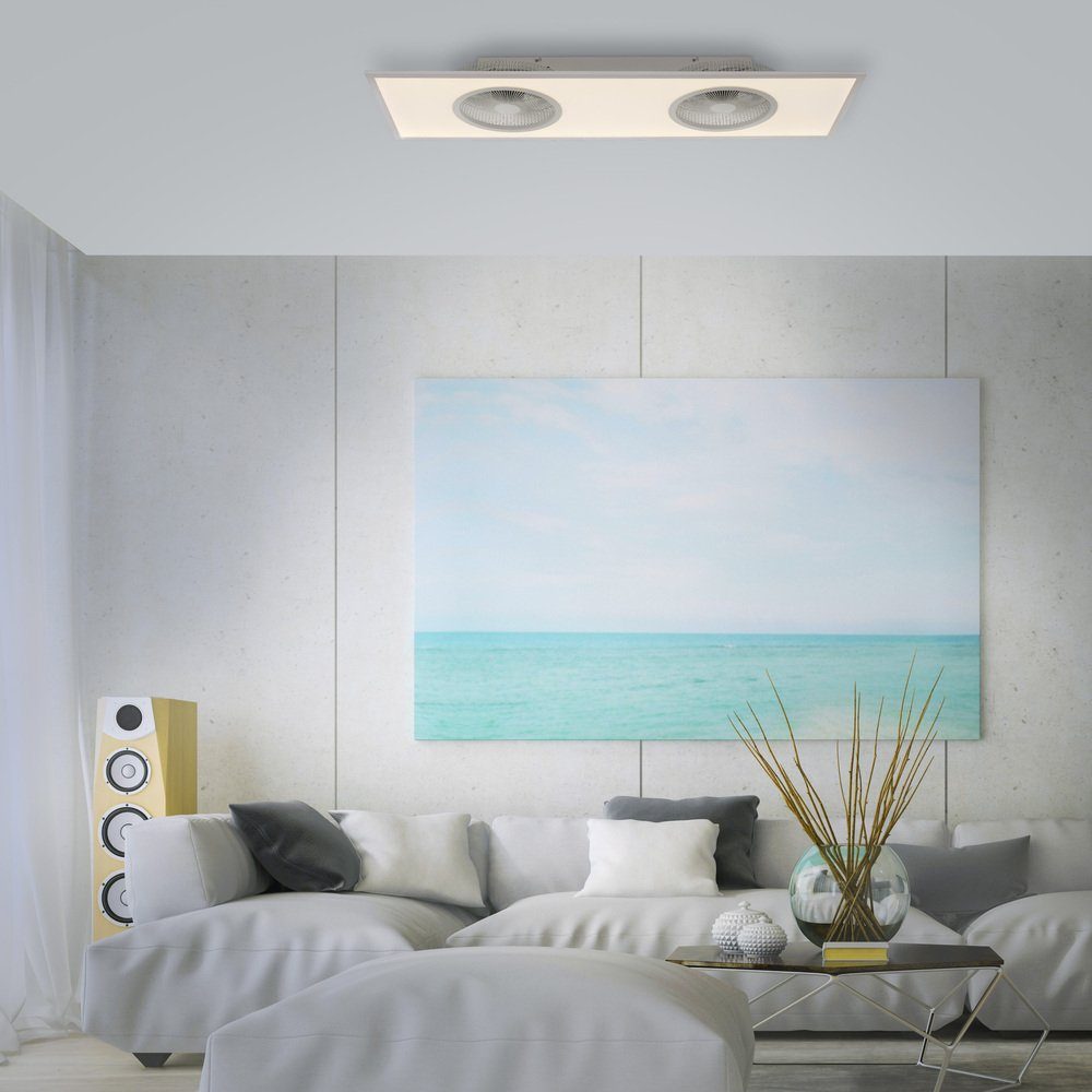 JUST LIGHT LED Deckenleuchte LED Deckenleuchte FLAT-AIR Ventilator, Ventilator: An-/Aus, 10 Geschwindigkeitsstufen, 1xLED-Board/24W/2700-5000K, An/Aus; 10 Geschwindigkeitsstufen