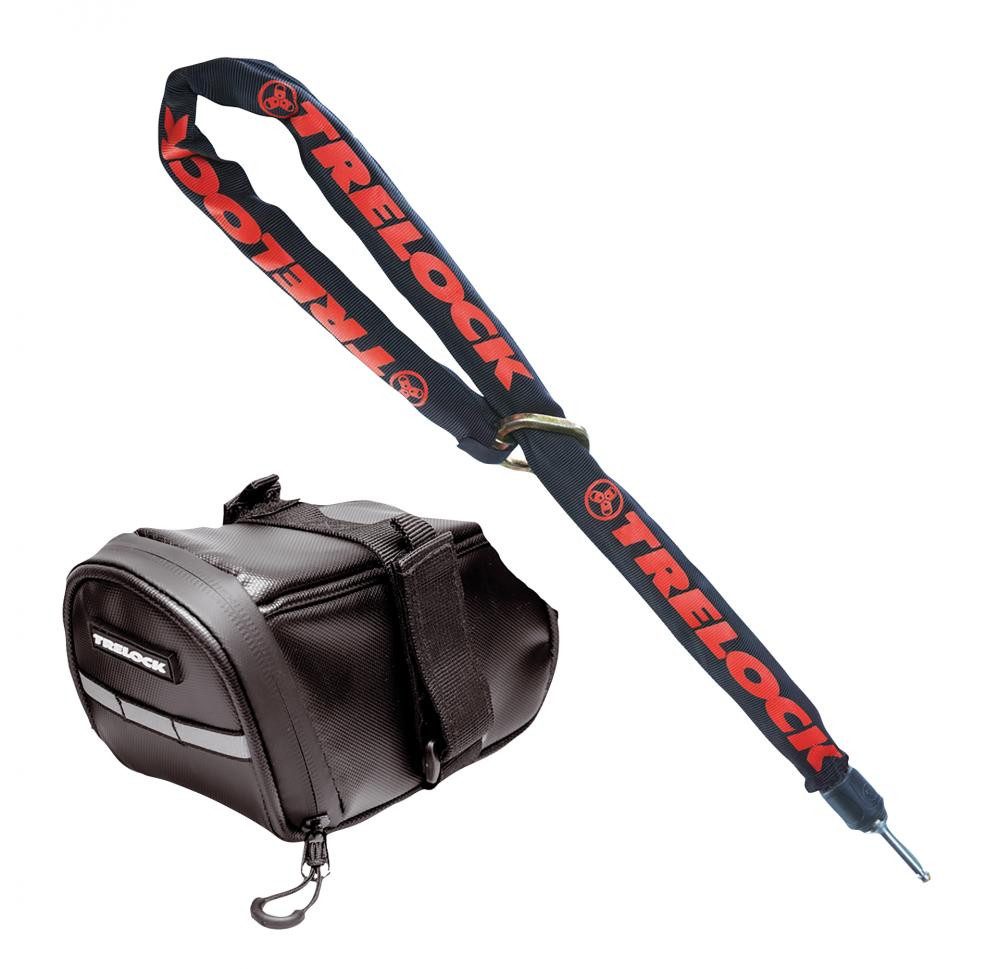 Trelock Kettenschloss TRELOCK Kit ZR 355 100 mit Satteltasche 355 - sichere, kompakte Fahrra