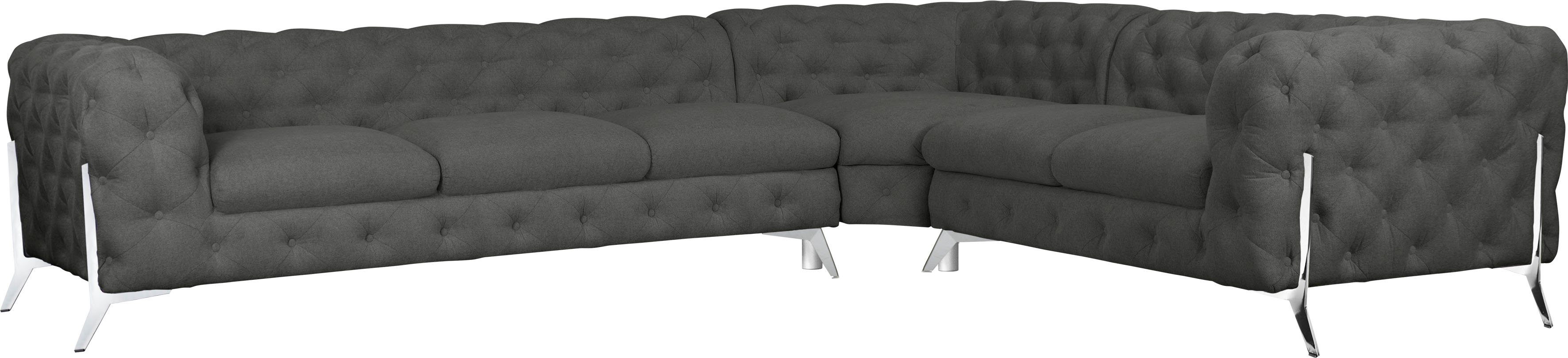 Leonique Chesterfield-Sofa Amaury L-Form, großes Ecksofa, günstig online kaufen