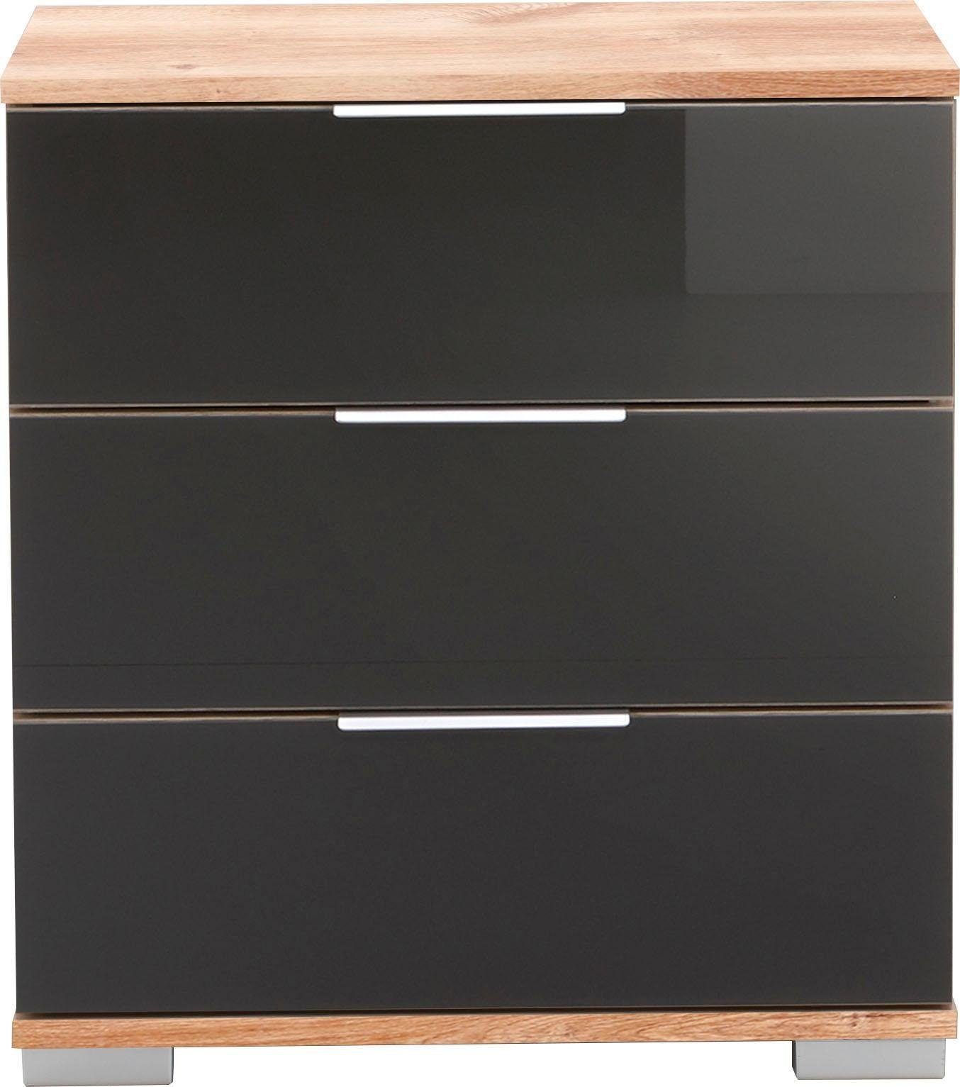 Wimex Nachtkonsole Easy, mit Glas- oder Spiegelfront plankeneichefarben/Grauglas