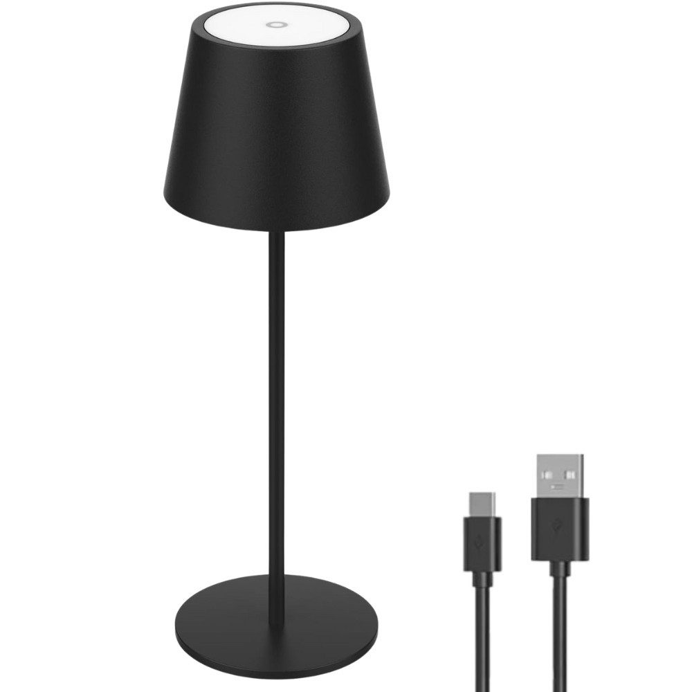 LUXULA LED Außen-Tischleuchte LED-Tischleuchte mit Akku, Dimm- & CCT-Funktion, wiederaufladbar, IP44, LED fest integriert, warmweiß, neutralweiß, kaltweiß, Tageslichtweiß, Farbtemperaturwechsel, Touch, Dimmbar, Wiederaufladbar