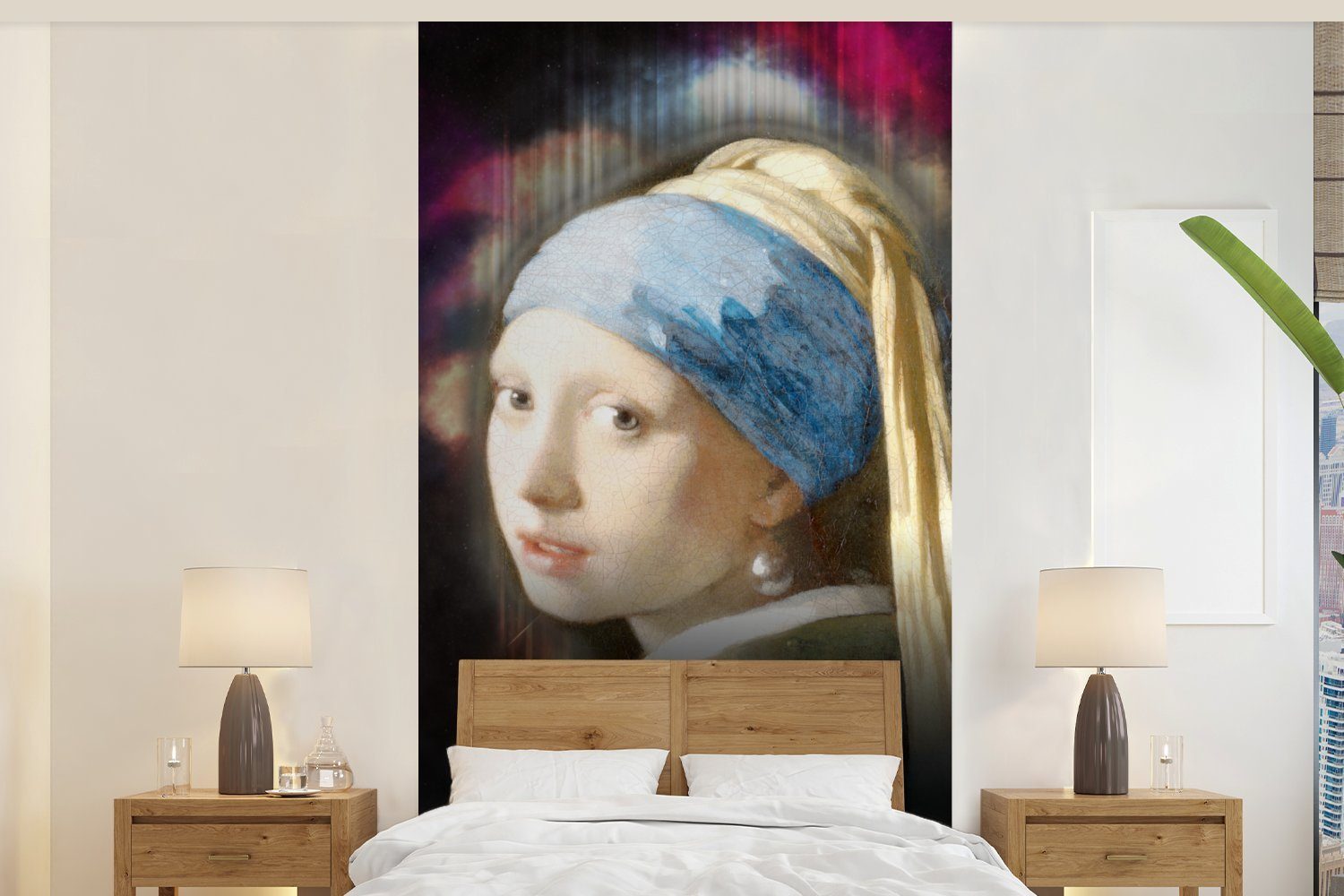 MuchoWow Fototapete Kunst - Vermeer - Regenbogen, Matt, bedruckt, (2 St), Vliestapete für Wohnzimmer Schlafzimmer Küche, Fototapete
