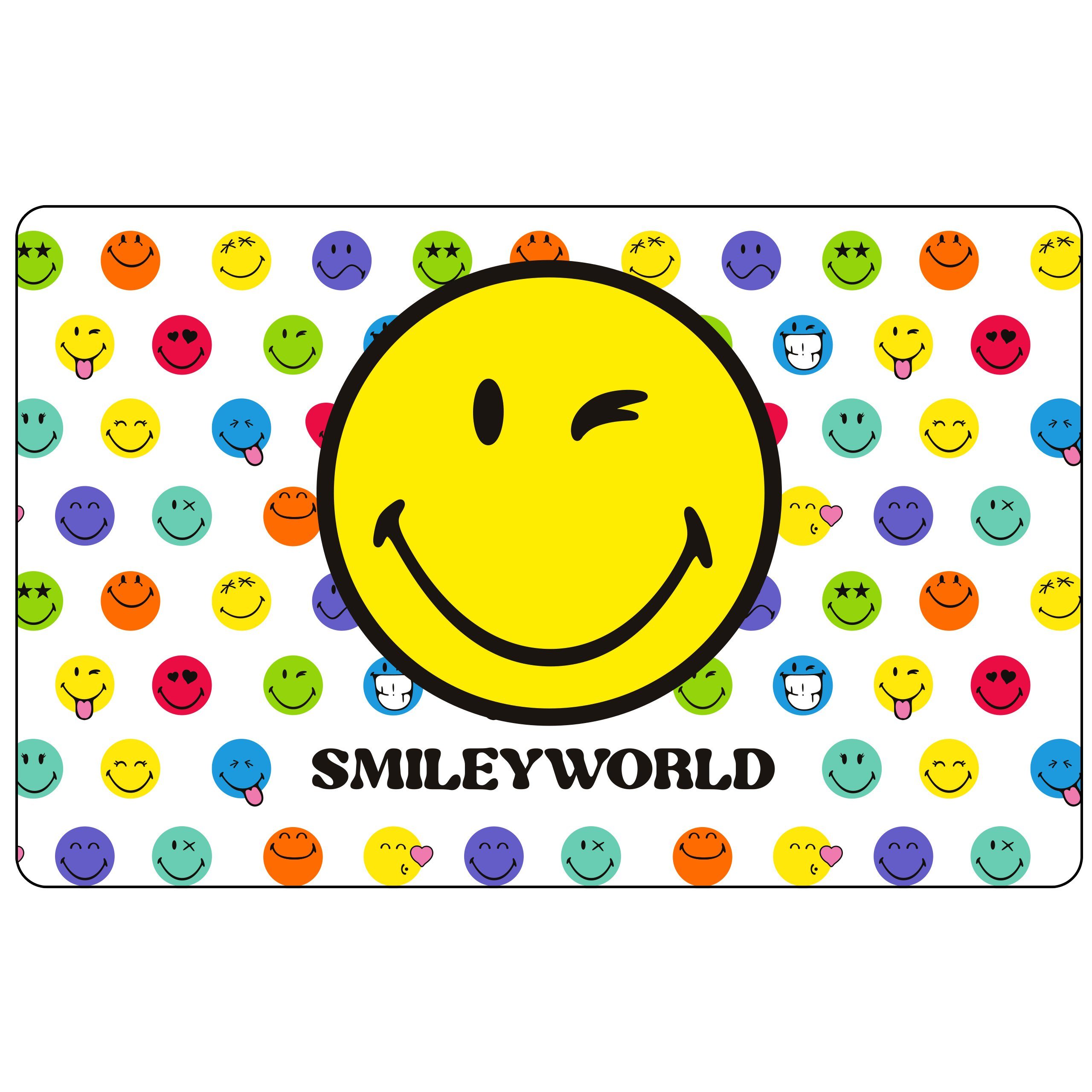 Lunchbox Schwarz, Smiley Brotdose (PP) United Smileyworld Kunststoff - - Labels® mit Trennwand