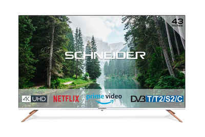 SCHNEIDER SC-43 S1 Fjord LED-Fernseher (109 cm/43 Zoll, 4K UHD, Triple Tuner, 60 Hz, 3x HDMI CEC davon 1x HDMI ARC)