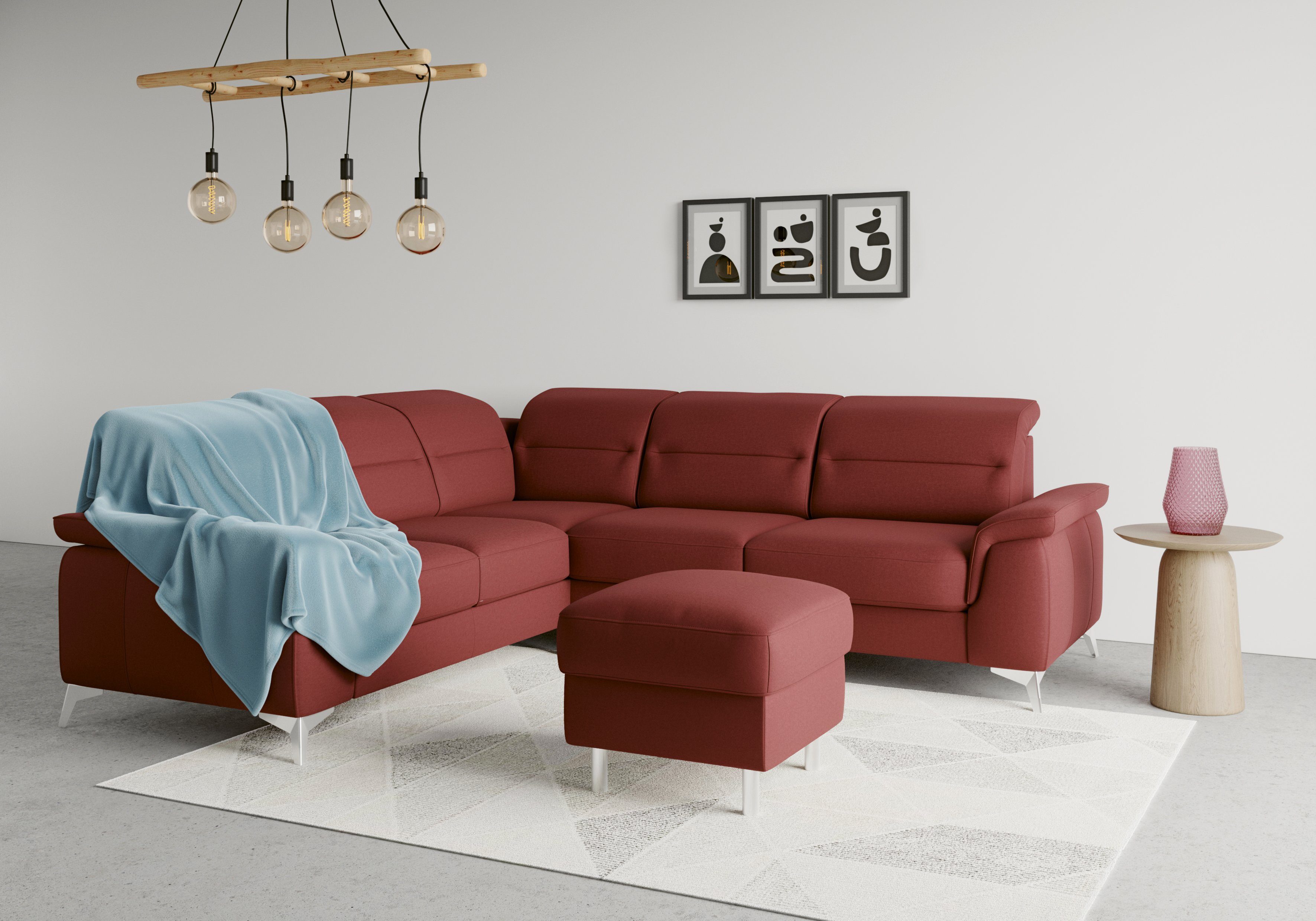 Ecksofa mit Kopfteilverstellung sit&more Sinatra, und Armteilfunktion optional