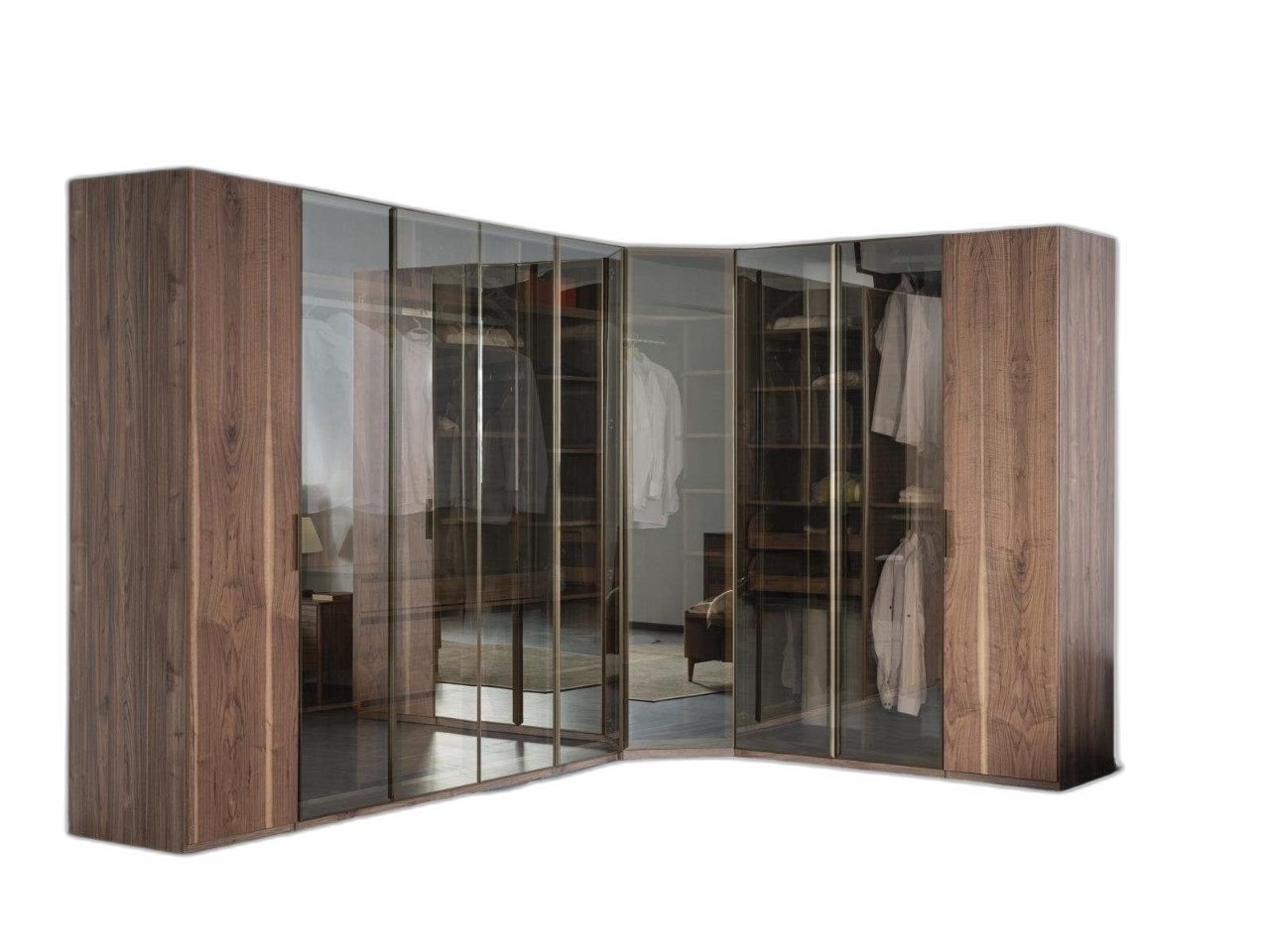 Schranksystem Begehbarer Kleiderschrank Glasschrank Durchsichtige Türen Eckschrank