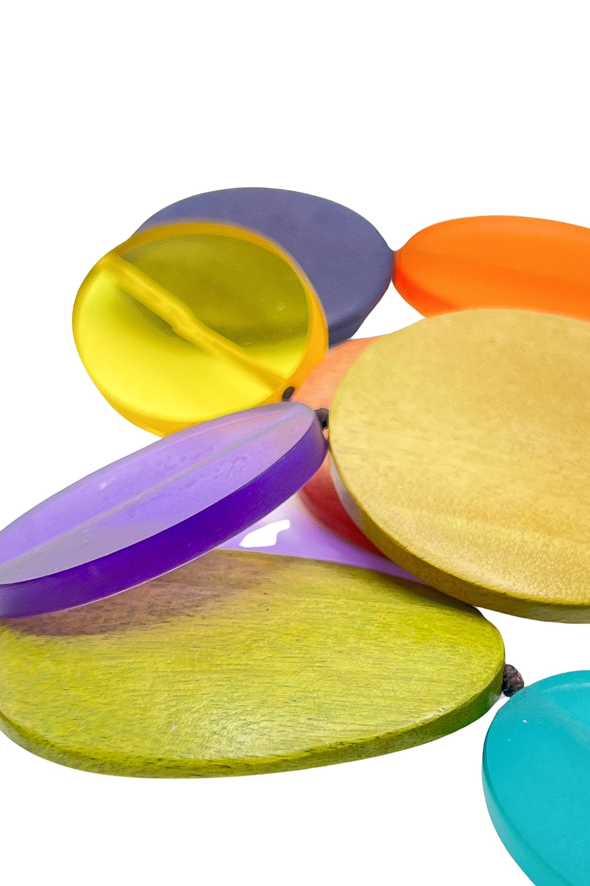 COLLEZIONE ALESSANDRO Lange Kette Teresa, aus flachen Holz- und Kunstharzperlen