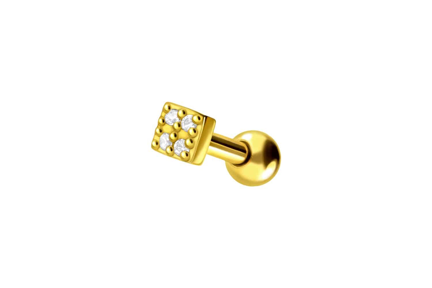 PIERCINGLINE Brustwarzenpiercing Chirurgenstahl Ohrpiercing QUADRAT + günstig online kaufen