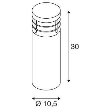 SLV Sockelleuchte Wegeleuchte Vap Slim, E27, 300 mm, keine Angabe, Leuchtmittel enthalten: Nein, warmweiss, Pollerleuchte, Wegeleuchte, Wegleuchte