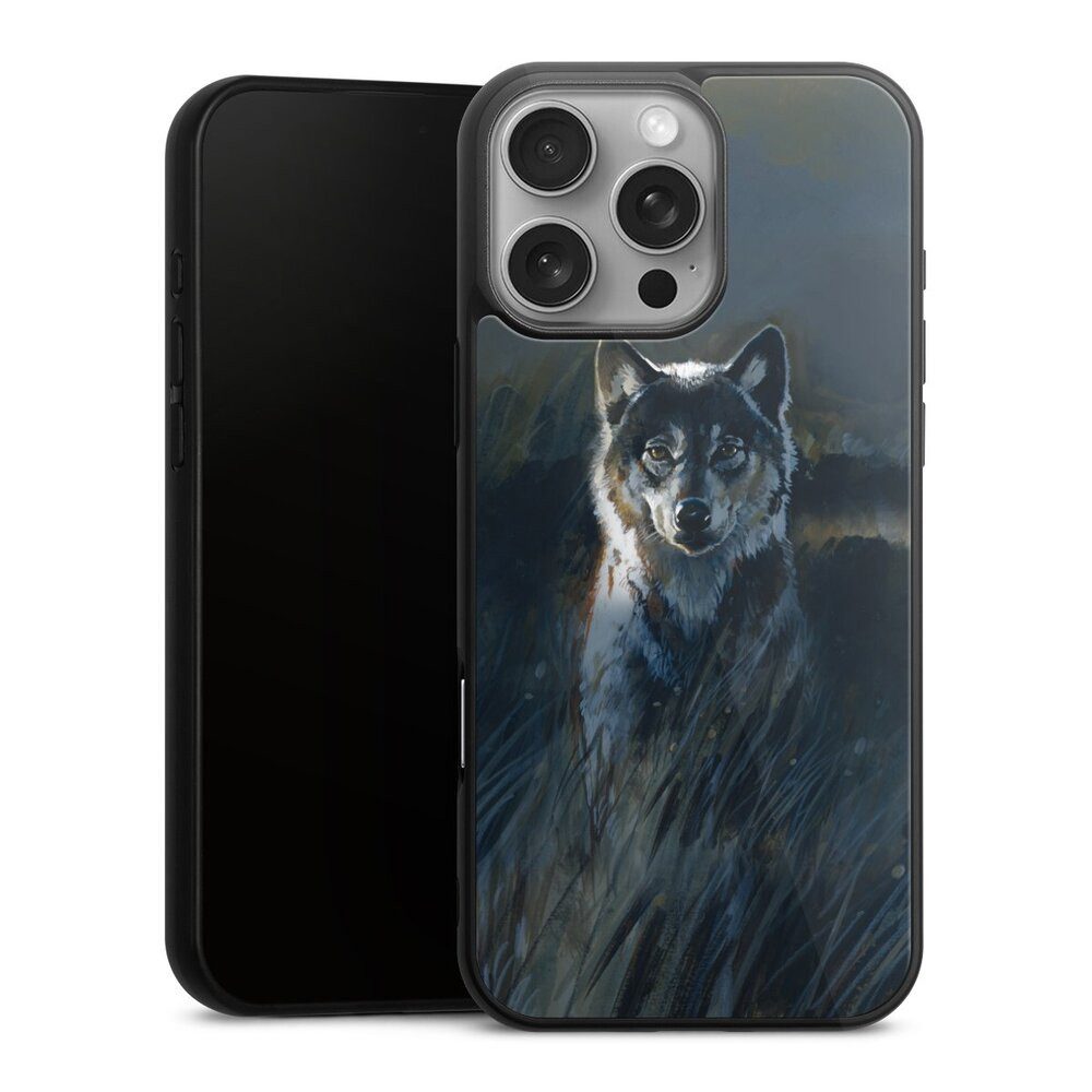 DeinDesign Handyhülle Wolf Natur Malerei Wolf 2, Apple iPhone 16 Pro Max Gallery Case Glas Hülle