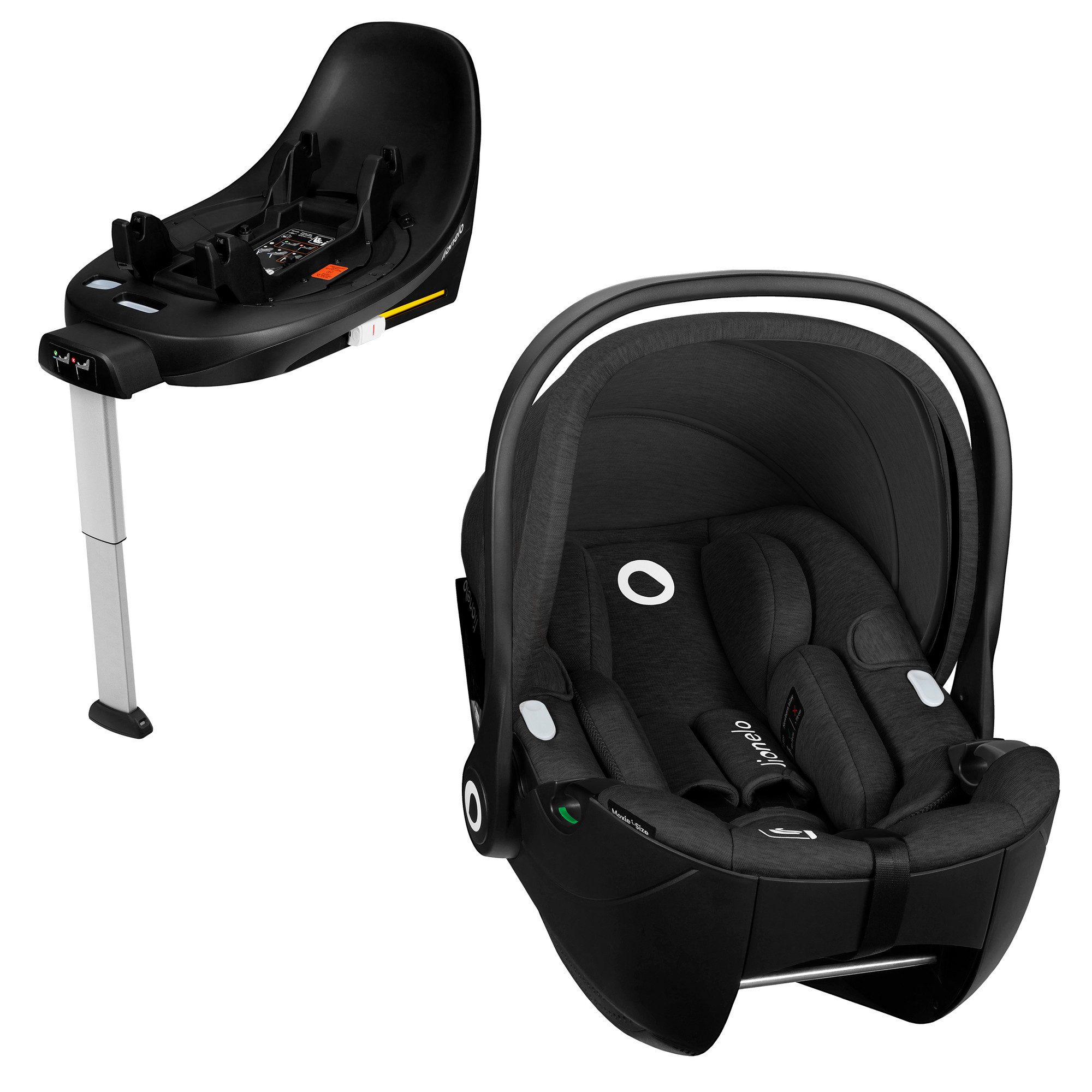 lionelo Autokindersitz MOXIE I-SIZE SET, ab: ab Geburt, bis: bis 87 cm, ab: 40 cm, bis: 87 cm, (Set mit 360°-Basis), Inklusive 360°-Basis/Memory Foam/Bambus/Dri-Seat/Magnetgurte