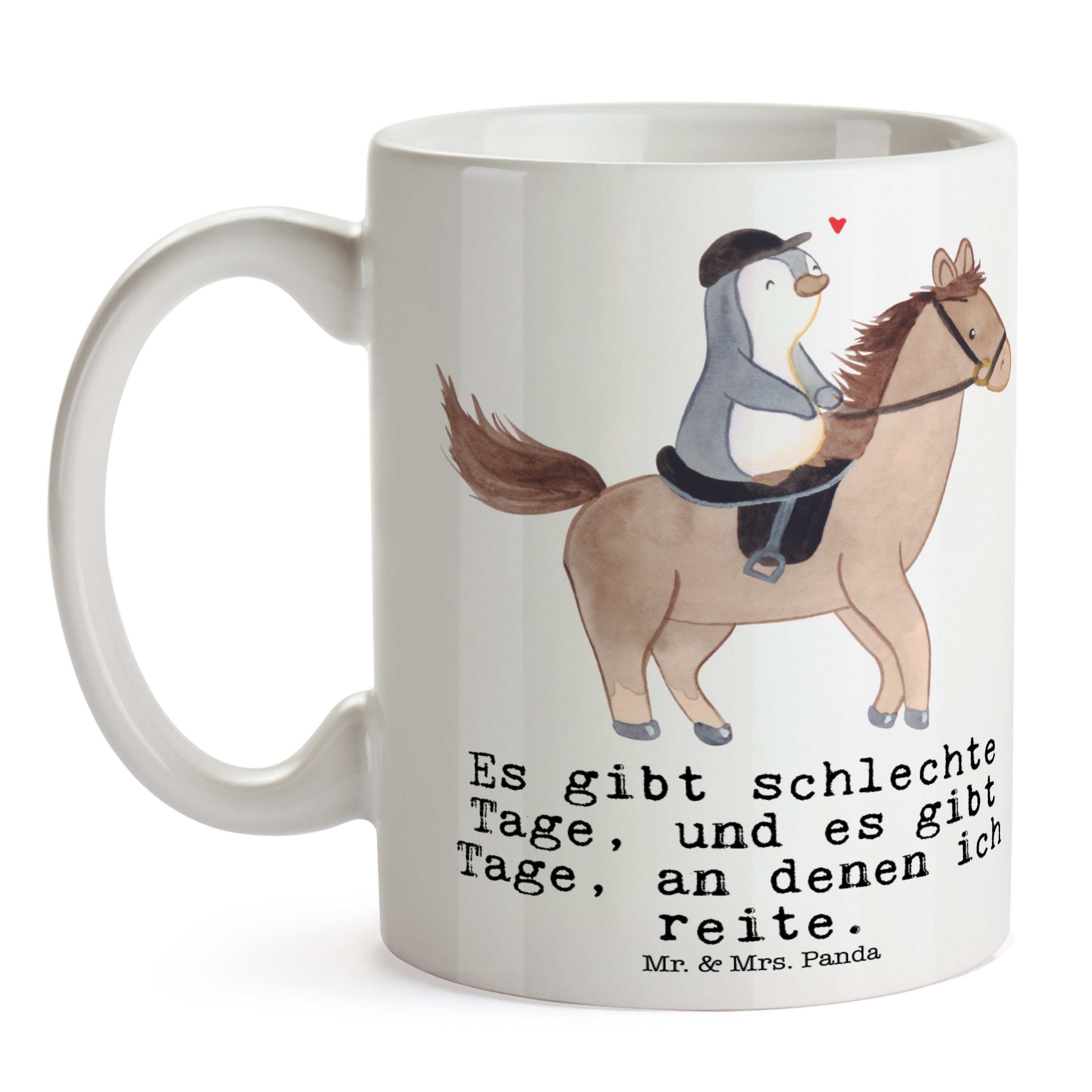 Mr. & Pferd Weiß Geschenk, Keramik Panda Tasse Ta, Mrs. - Tage Reiten Teetasse, Reitstall, Geschenk 