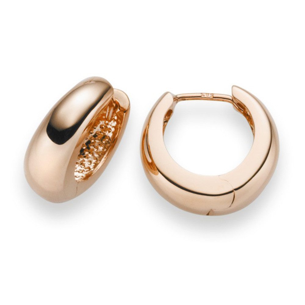 Schmuck Krone Paar Creolen Creolen aus 585 Rotgold, 13,5x5,5mm, rund, Gold 585