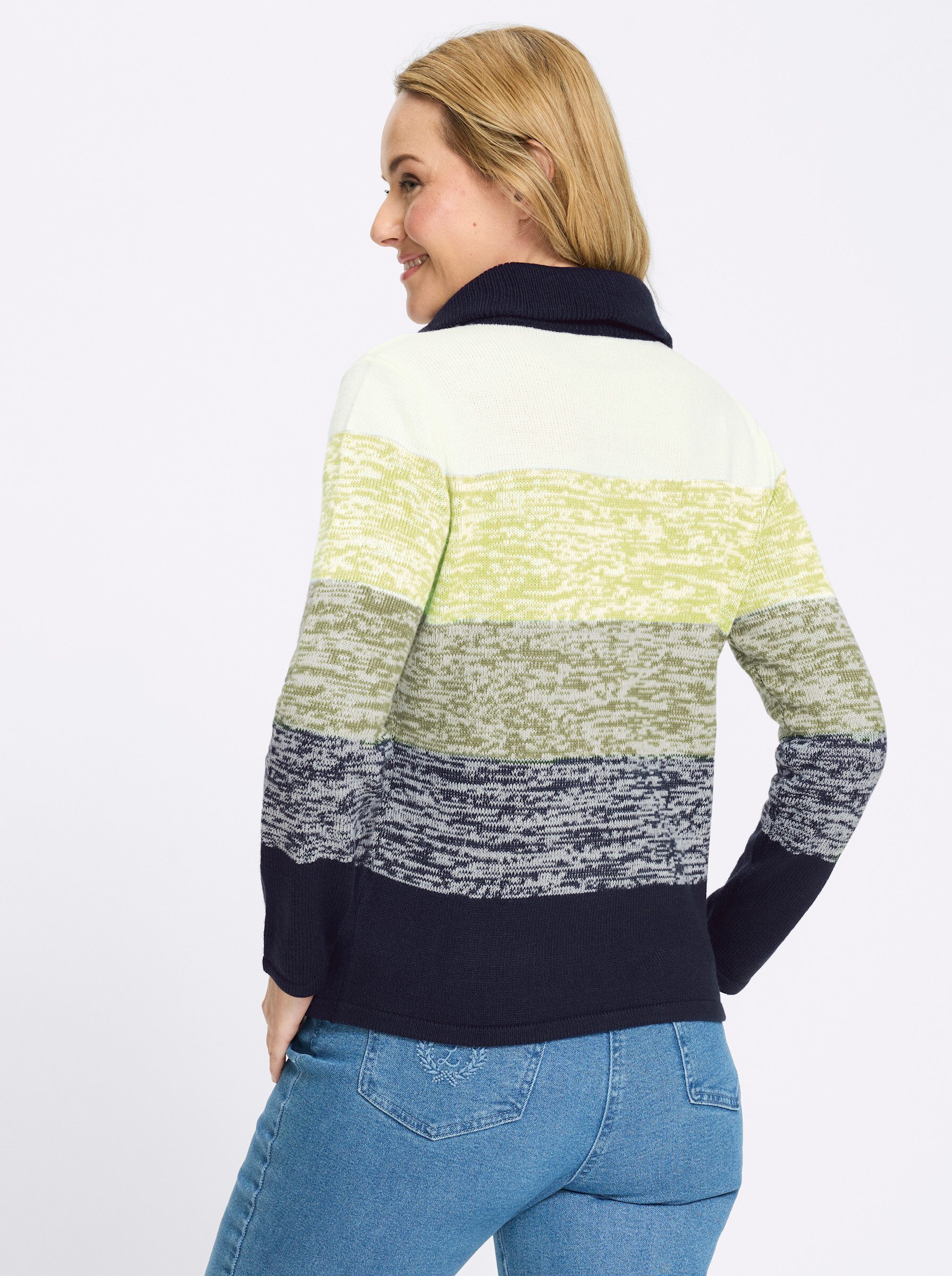 Sieh an! Strickpullover Troyer-Pullover Langarm Jersey