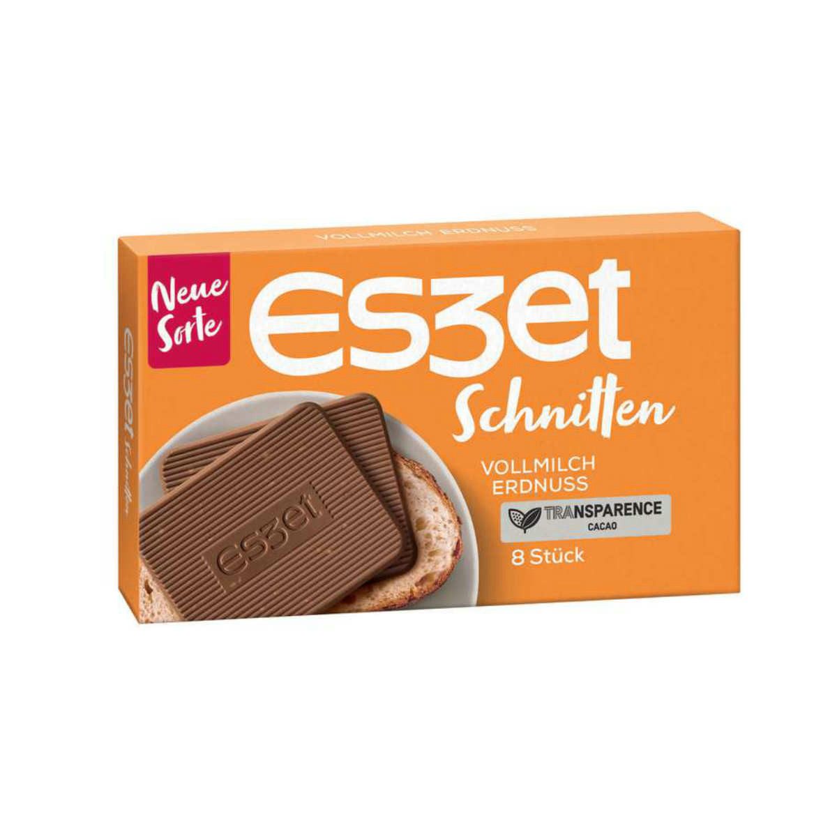 ESZET Schokolade, Eszet Schnitten Vollmilch Erdnuss mit gehackten Erdnüssen 75g