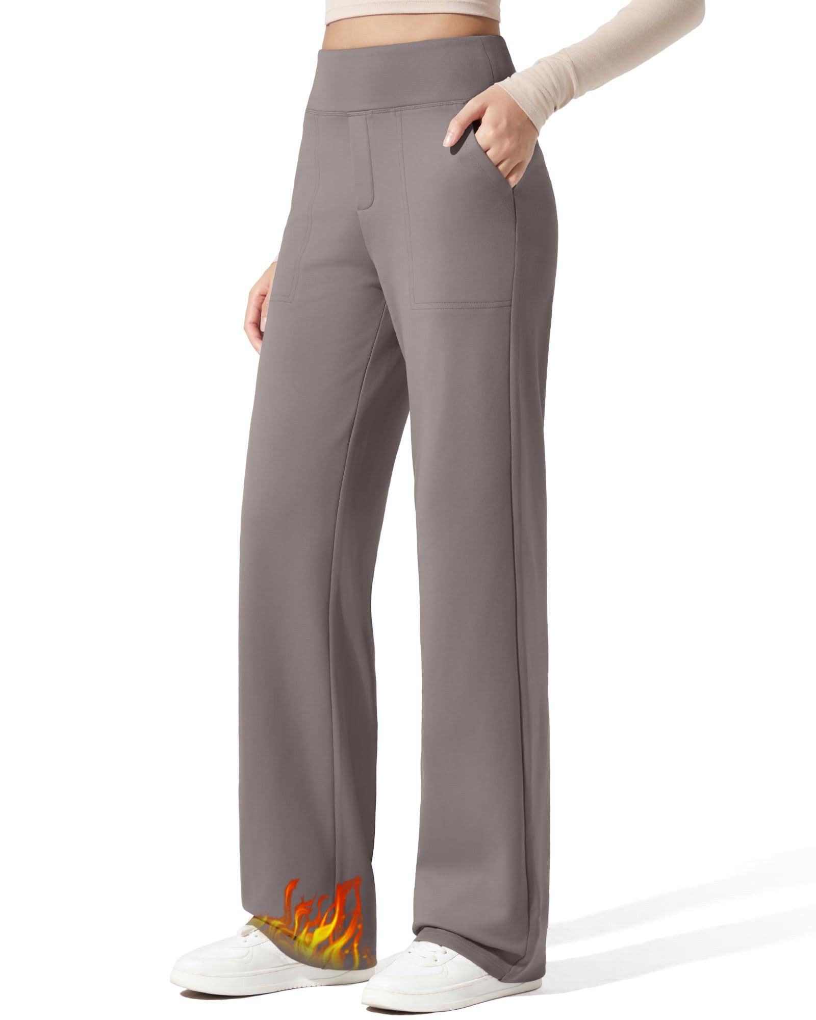 G4Free Thermohose Damen-Hosen mit Fleecefutter und Taschen, Jogginghose wei günstig online kaufen