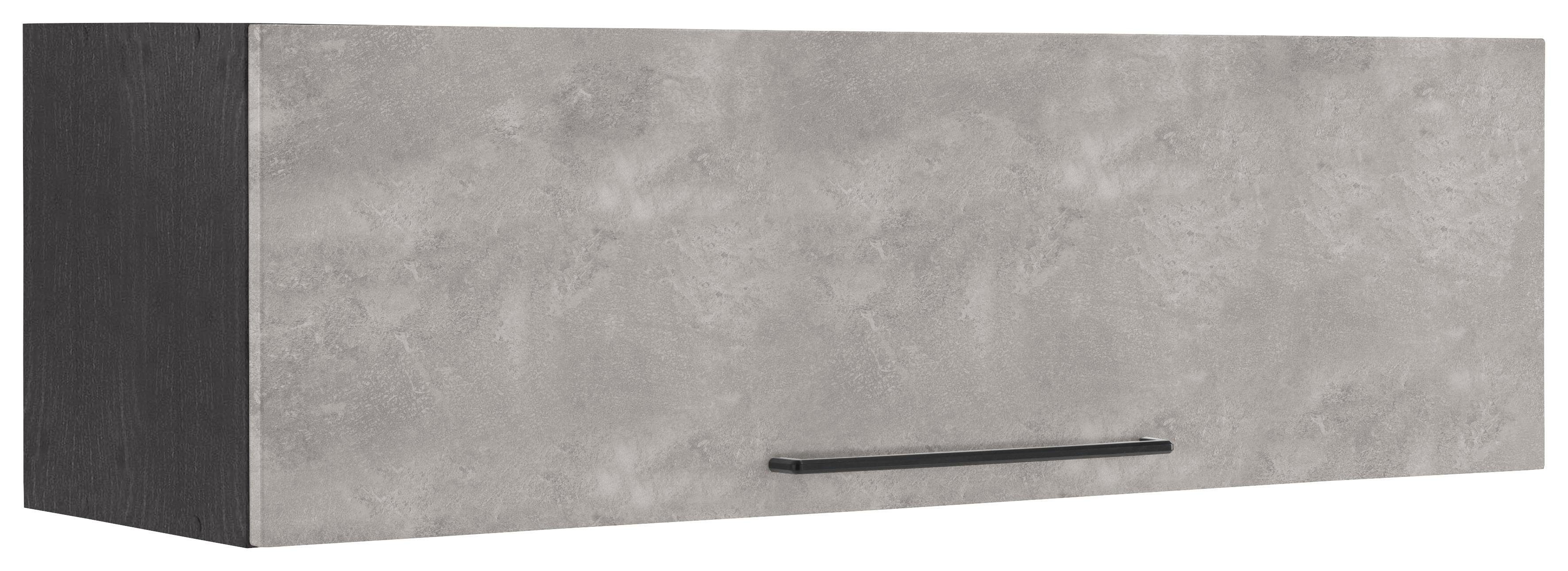 HELD MÖBEL Klapphängeschrank Tulsa MDF grafit Front schwarzer breit, betonfarben 1 cm mit Metallgriff, 110 hell | Klappe