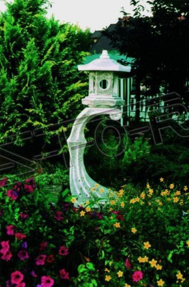 JVmoebel Skulptur Japanischer Garten Lampen Dekoration Beleuchtung Vogel Tränke Figur Skulptur 610