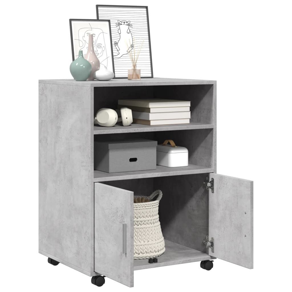 vidaXL Aktenschrank Rollschrank Betongrau 60x48x81 cm günstig online kaufen