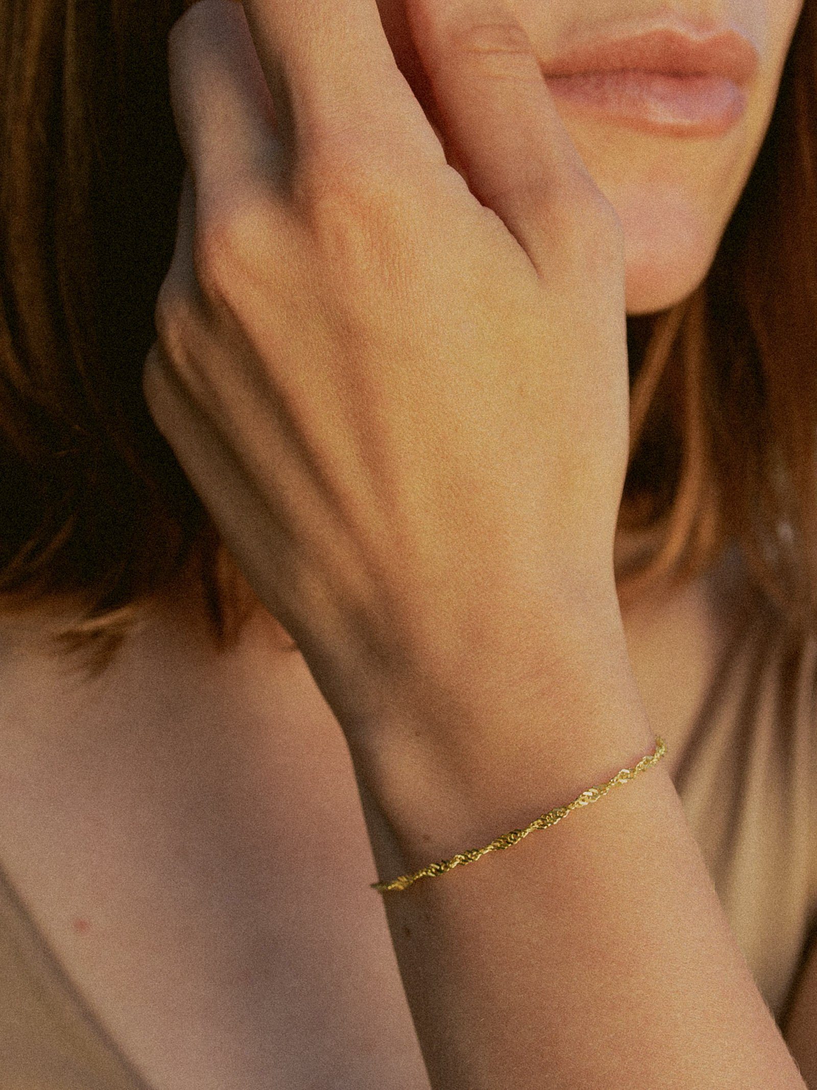 modabilé Goldarmband Armband Singapurkette 2,2mm 585 Echtgold, Damen Armkettchen 18,5cm, Armkette, Made in Germany