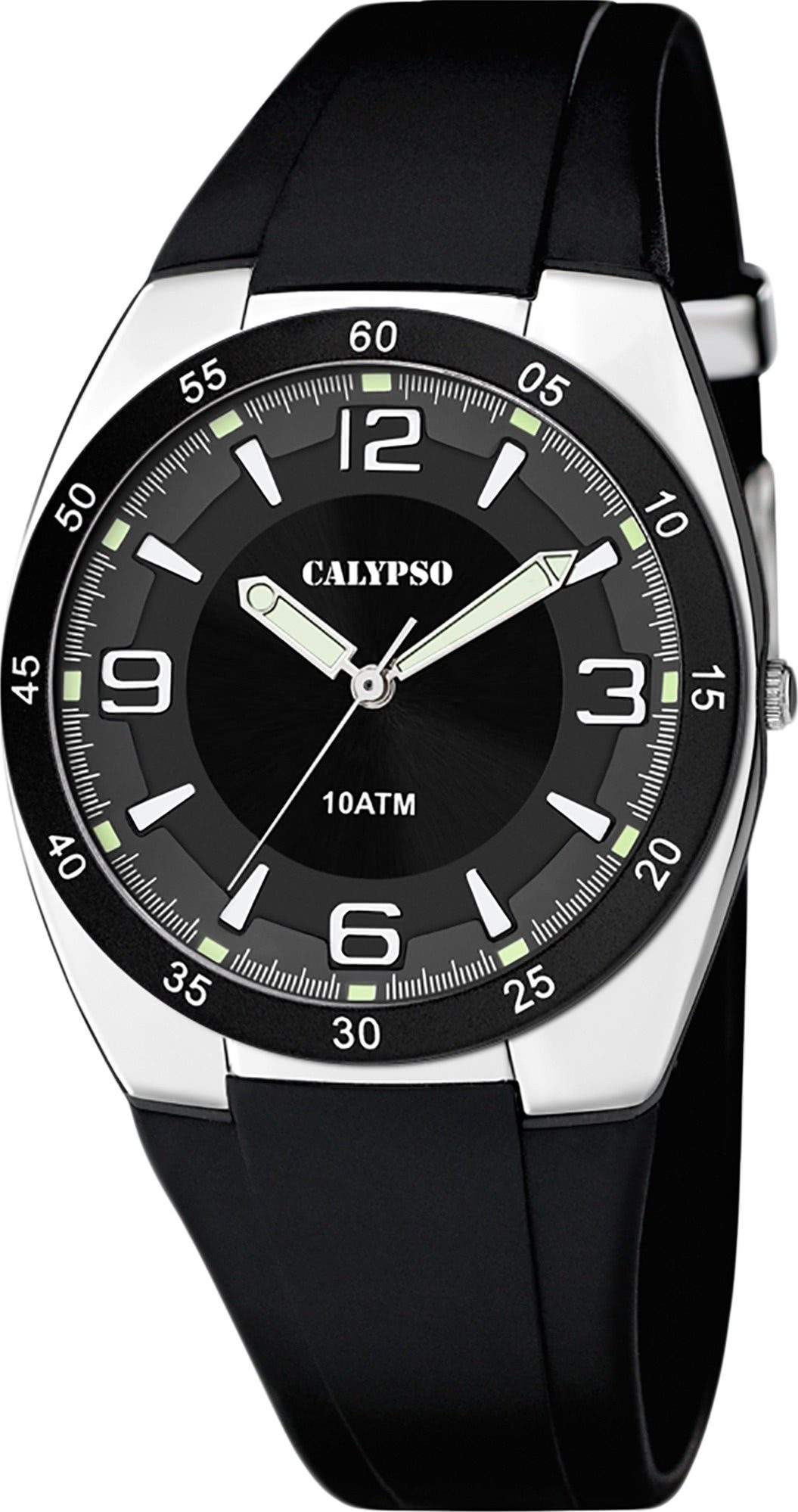 rund, CALYPSO PUarmband Quarzuhr schwarz, Armbanduhr K5753/3 Calypso Kunststoffband, Uhr Herren Sport Kunststoff, Herren WATCHES