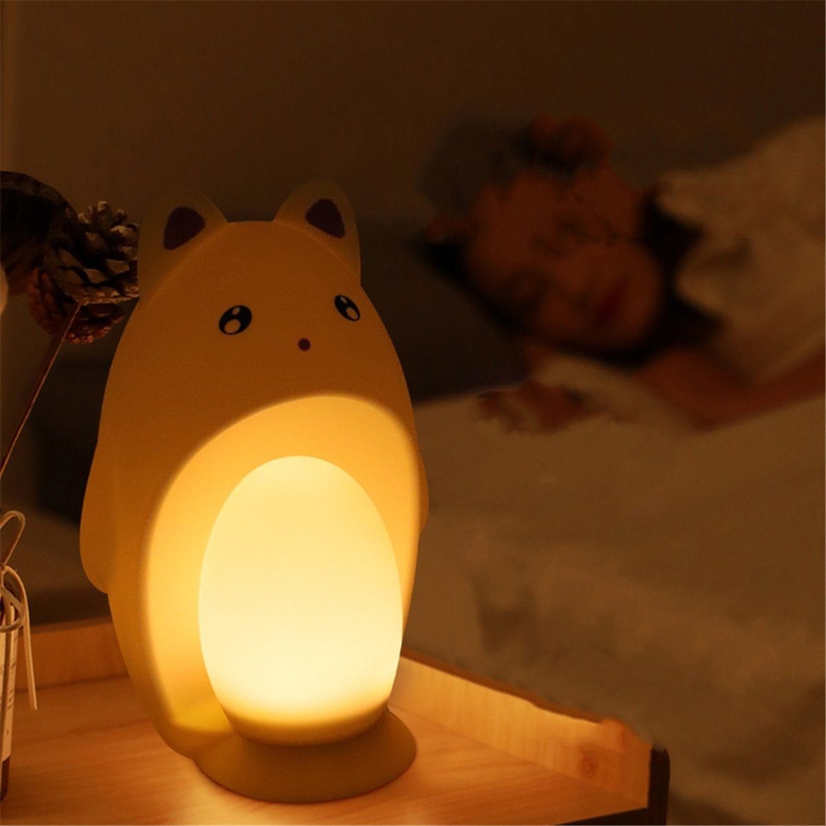 K&B LED Nachtlicht Kinderzimmer USB-Aufladung LED-Nachtlicht Silikon