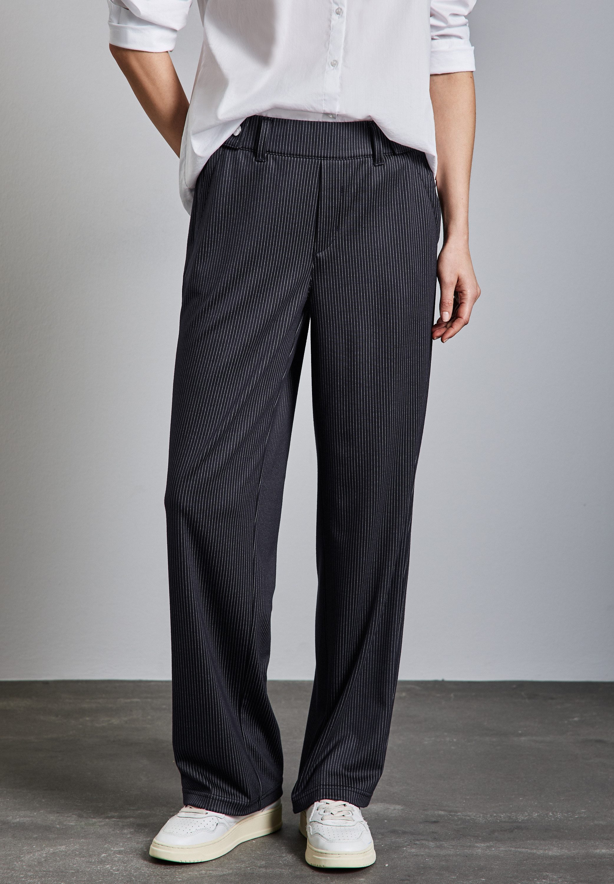 STREET ONE Stoffhose Sommerhose mit Streifenmuster günstig online kaufen