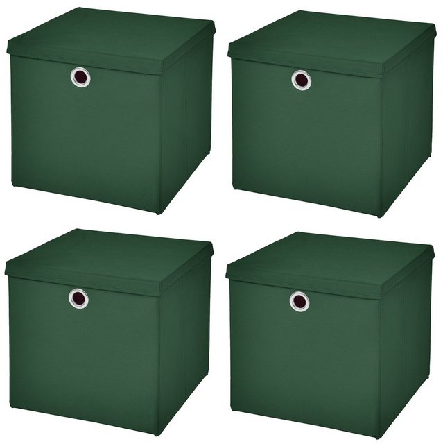 StickandShine Faltbox “4 Stück 33 x 33 x 33 cm Faltbox mit Deckel Stoffbox Aufbewahrungsbox (4er SET 33x33x33) in verschiedenen Farben 33cm”