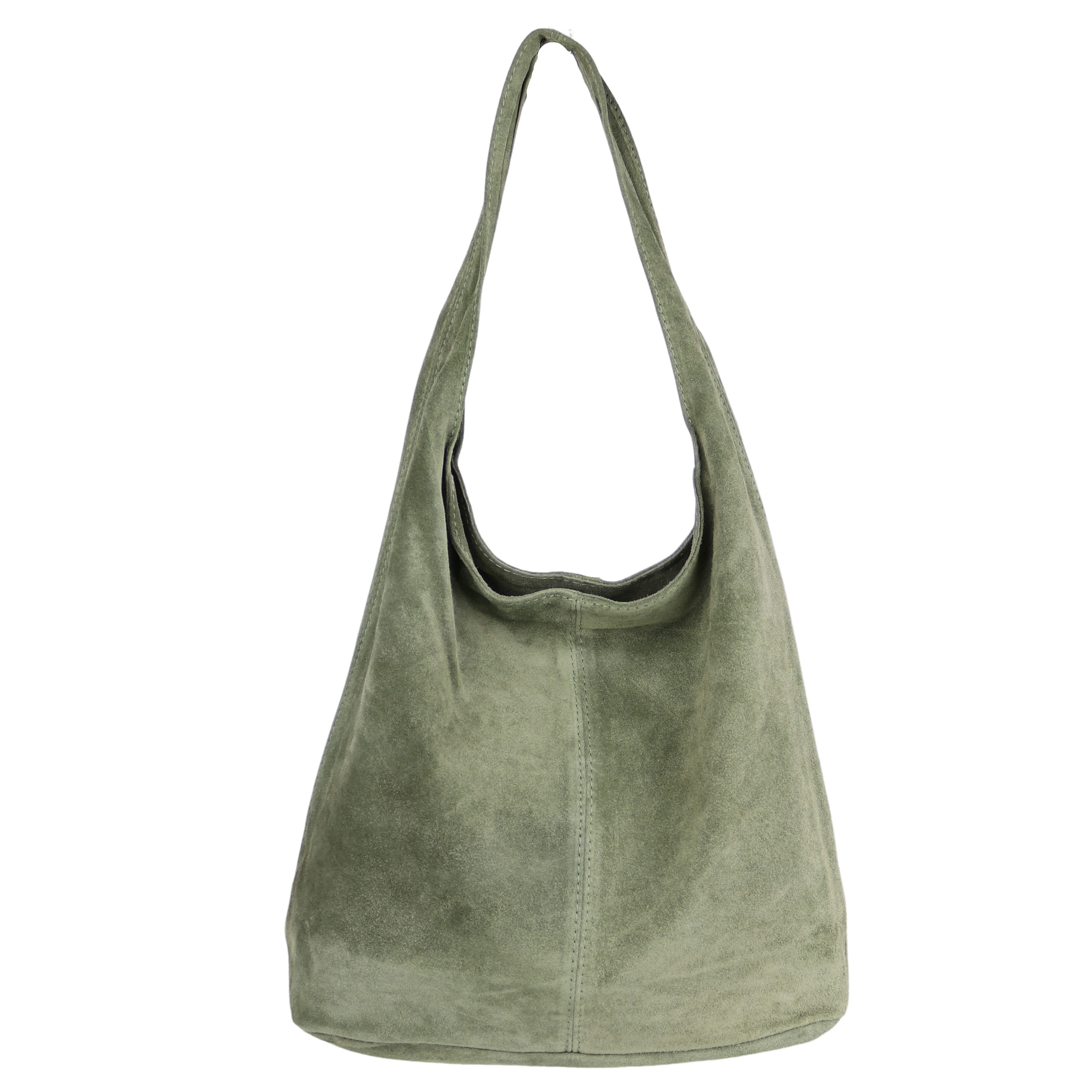 Beuteltasche aus Echtleder, Made in Italy, Shopper Tasche