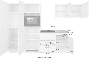 HELD MÖBEL Winkelküche Paris, ohne E-Geräte, Stellbreite 290/220 cm