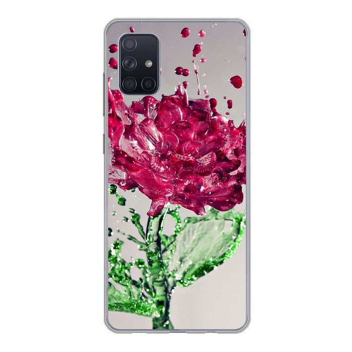 MuchoWow Handyhülle Rosen - Wasser - Wirkung Phone Case Handyhülle Samsung Galaxy A71 Silikon Schutzhülle