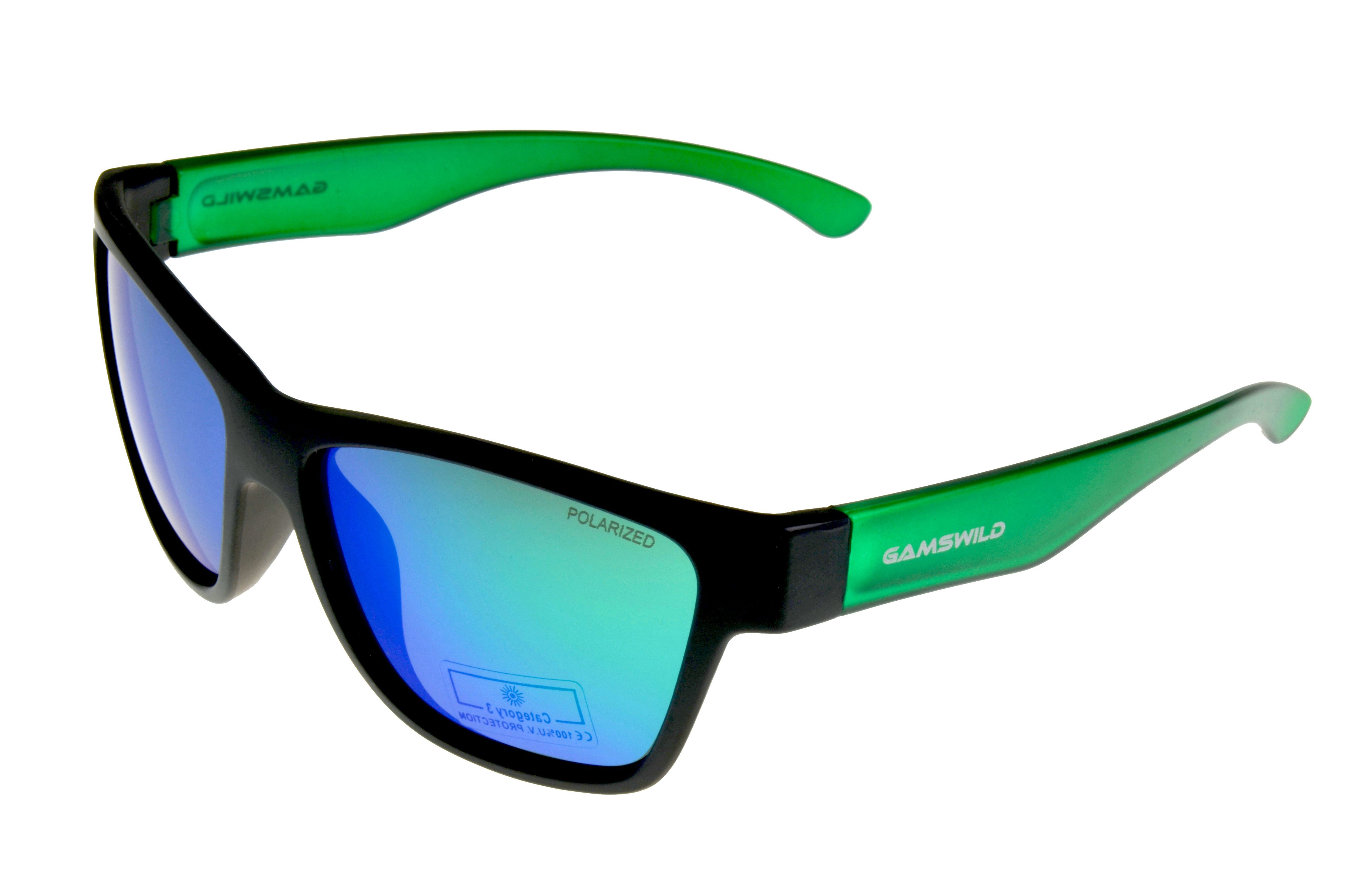blau Jugendbrille NEU grün, WJ2118 Unisex kids 8-18 Kinderbrille Jahre Gamswild Rahmen "polarisierte Gläser" rot, GAMSKIDS halbtransparenter Sonnenbrille