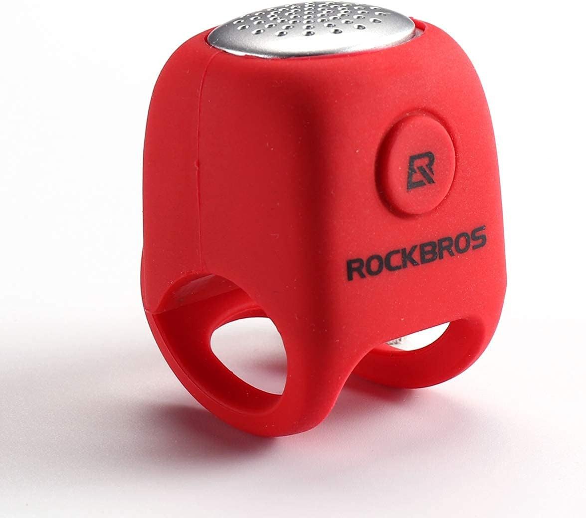 ROCKBROS Fahrradklingel Elektronisch E-Klingel Miniklingel Glocke, IPX4 Wasserdicht aus Elastischem Silikon