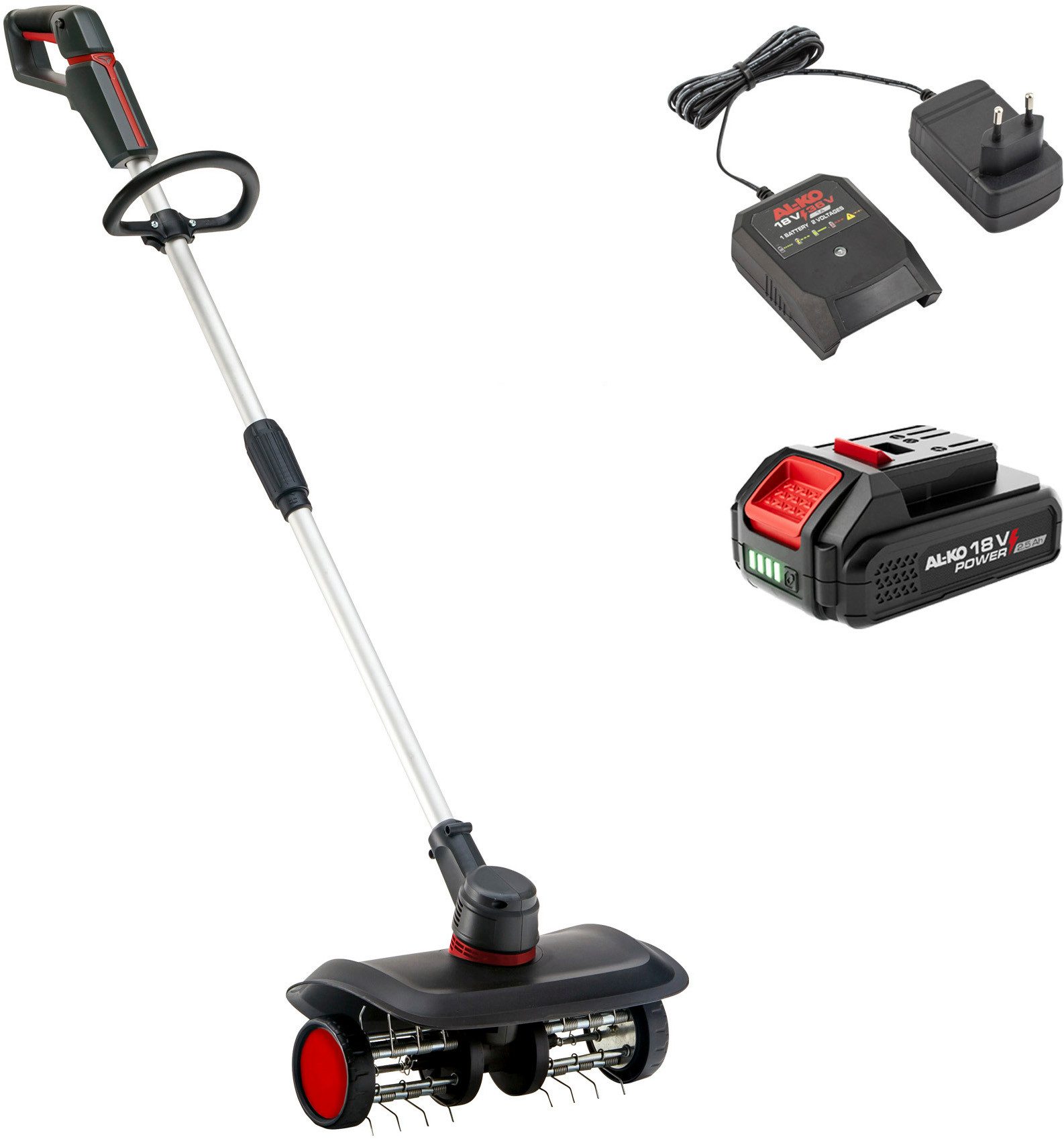 AL-KO Akku-Rasenlüfter AKKU-RASENLÜFTER ARD 1835 SET, 35 cm Arbeitsbreite, (inkl. 2,5 Ah Li-Ion 18 V / 36 V Akku und Ladegerät)