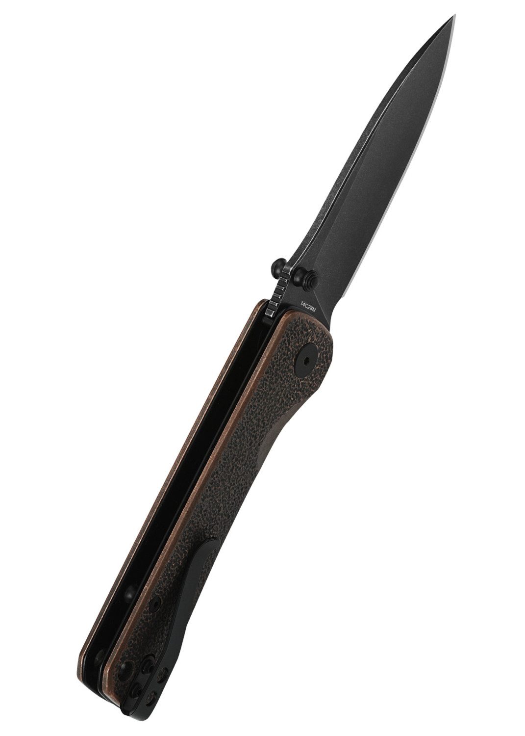 QSP Taschenmesser QSP Hawk Einhandmesser mit 14C28N Stahl und Kupfergriff, (1 St), Einhandmesser, Edelstahlklinge