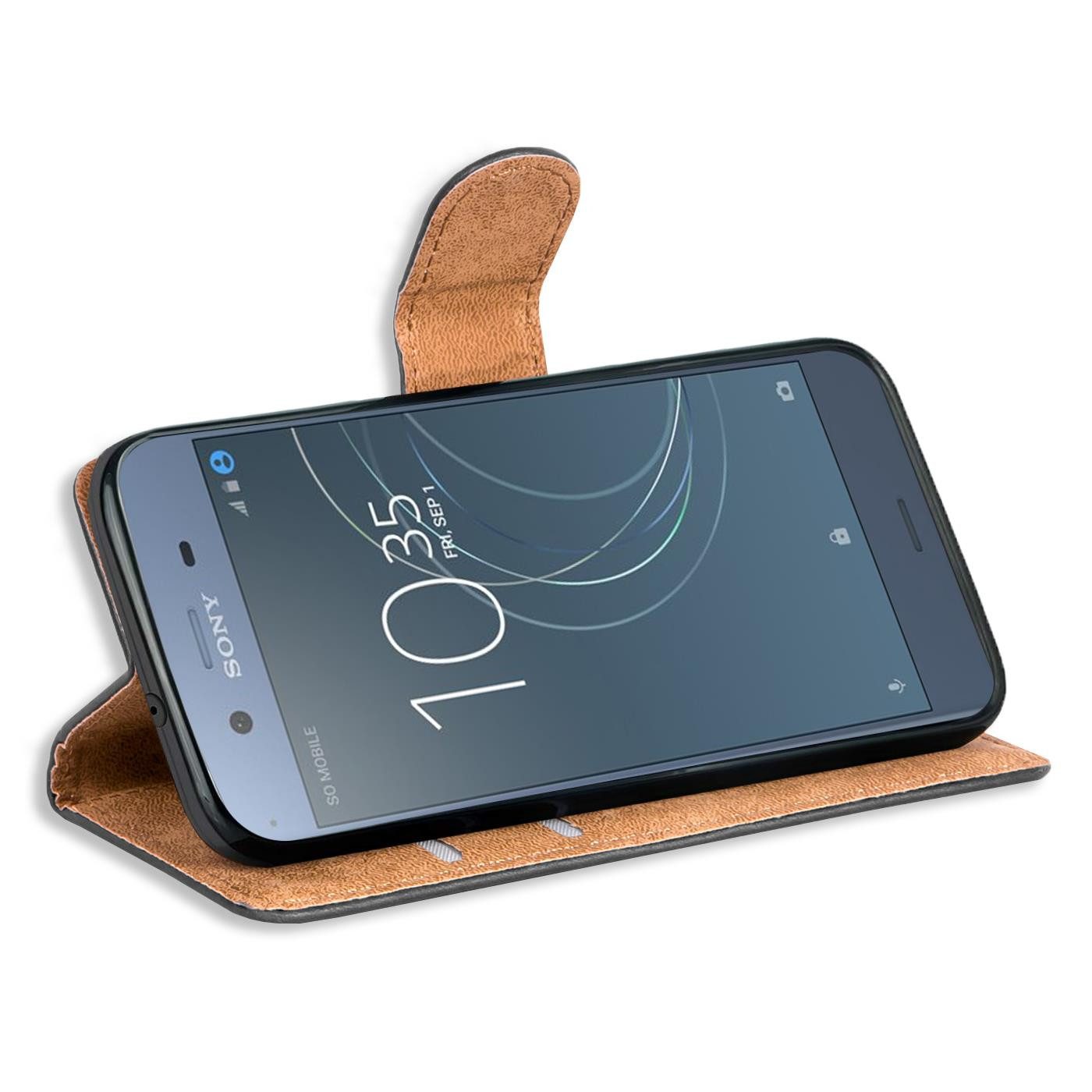 CoolGadget Handyhülle Book Case Handy Tasche für Sony Xperia XZ1 5,2 Zoll, Hülle Klapphülle Flip Cover für Sony XZ1 Schutzhülle stoßfest