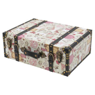 HMF Aufbewahrungsbox Vintage Koffer, Multifunktionskoffer (1 St), Handgefertigter Geschenkkoffer im Barock Design, 44x32x16 cm
