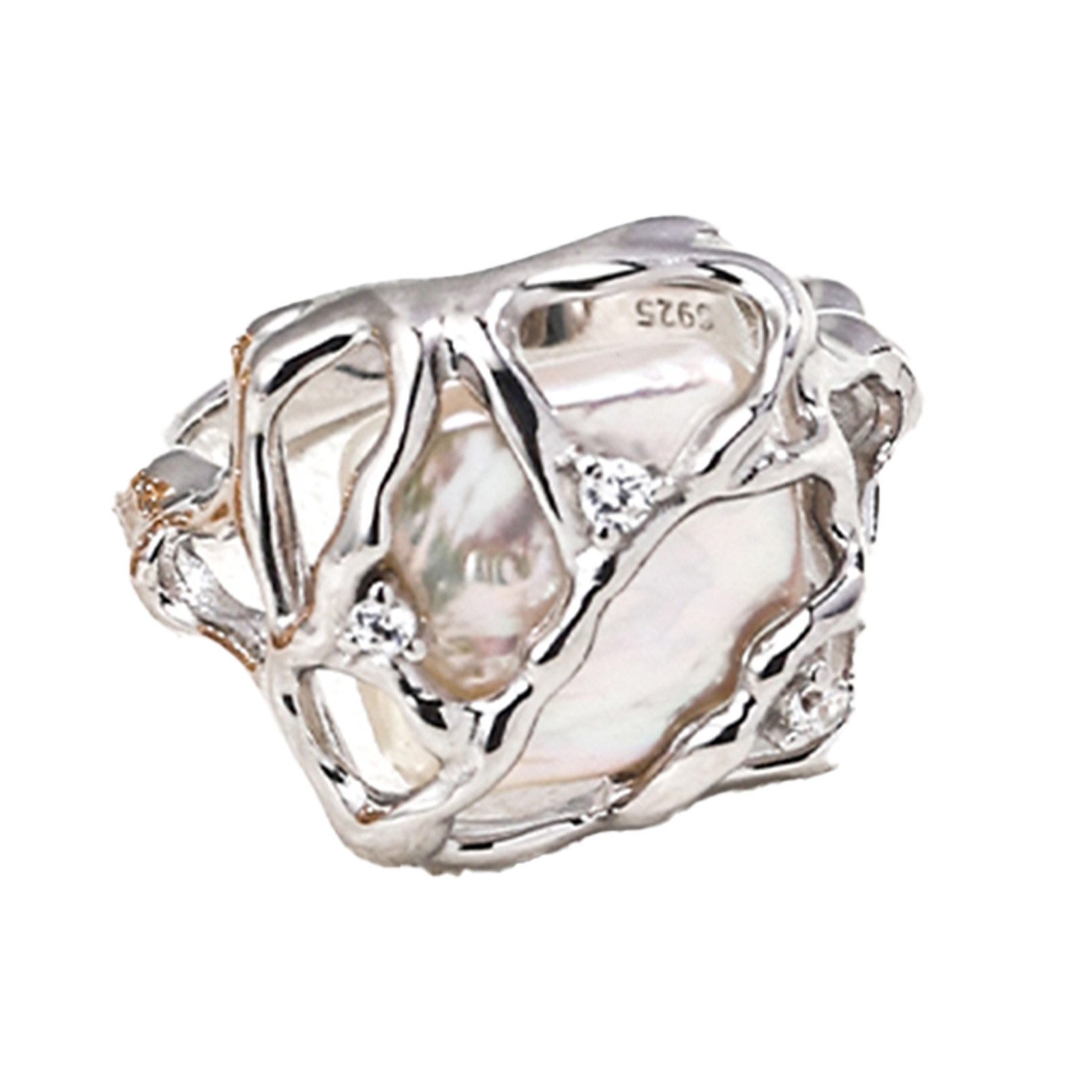 Jumpeak Silberring ring silber 925 damen,perlen ring,quadrat ring,18k ring günstig online kaufen