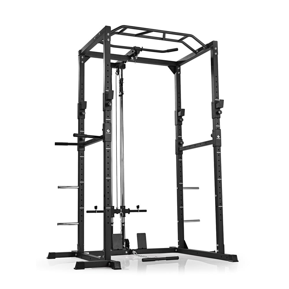 Kraftstation Power Rack Fitnessstation Klimmzugstation 140x150x215cm schwarz