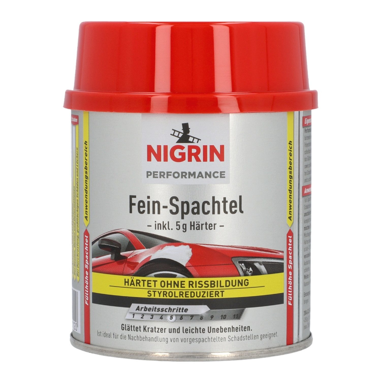 NIGRIN Fertigspachtel Fein-Spachtel mit Härter 250g Spachtel-Masse Auto, (1 günstig online kaufen